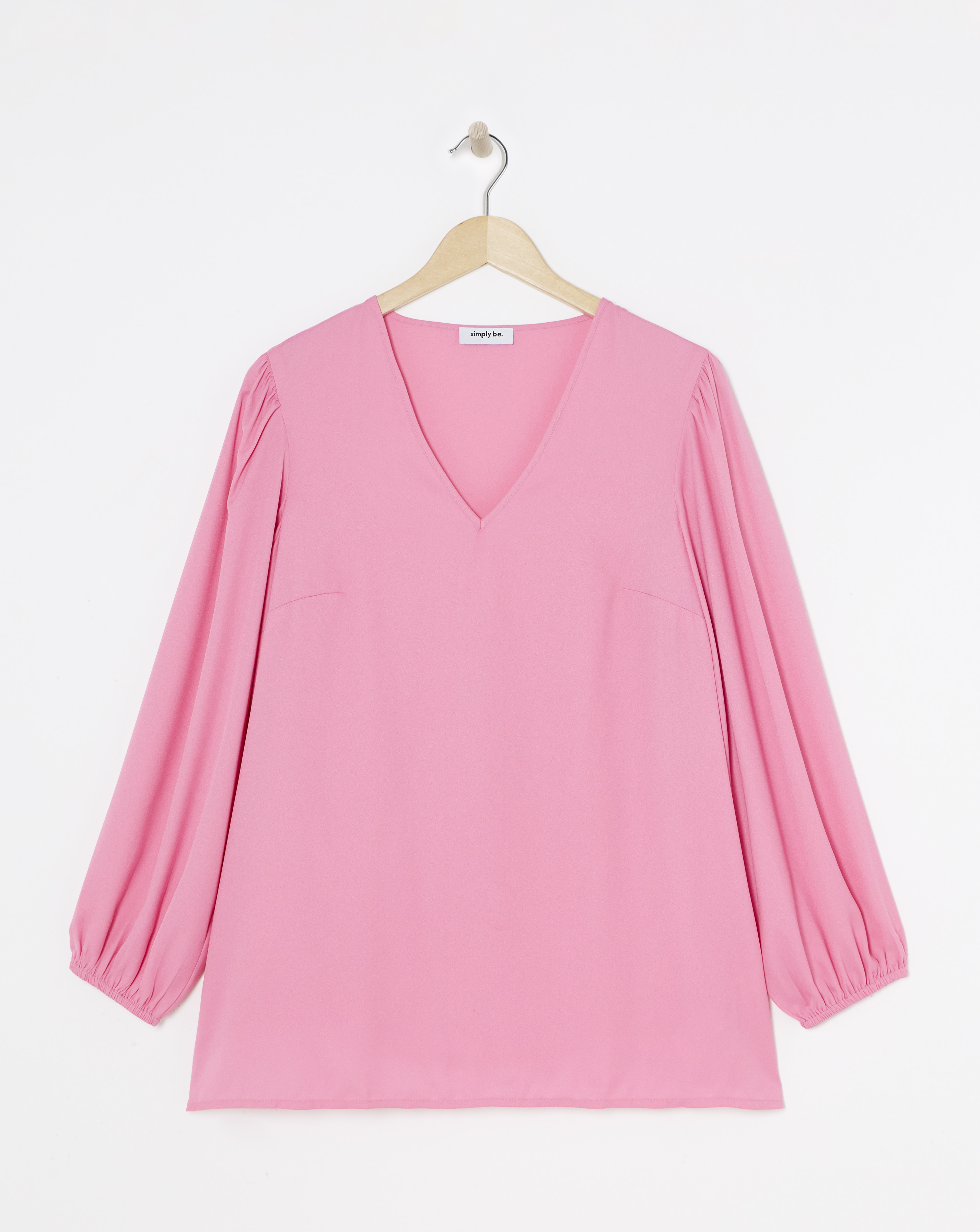 Pink - Women's - Long Sleeve Woven Boxy Blouse - Size 10