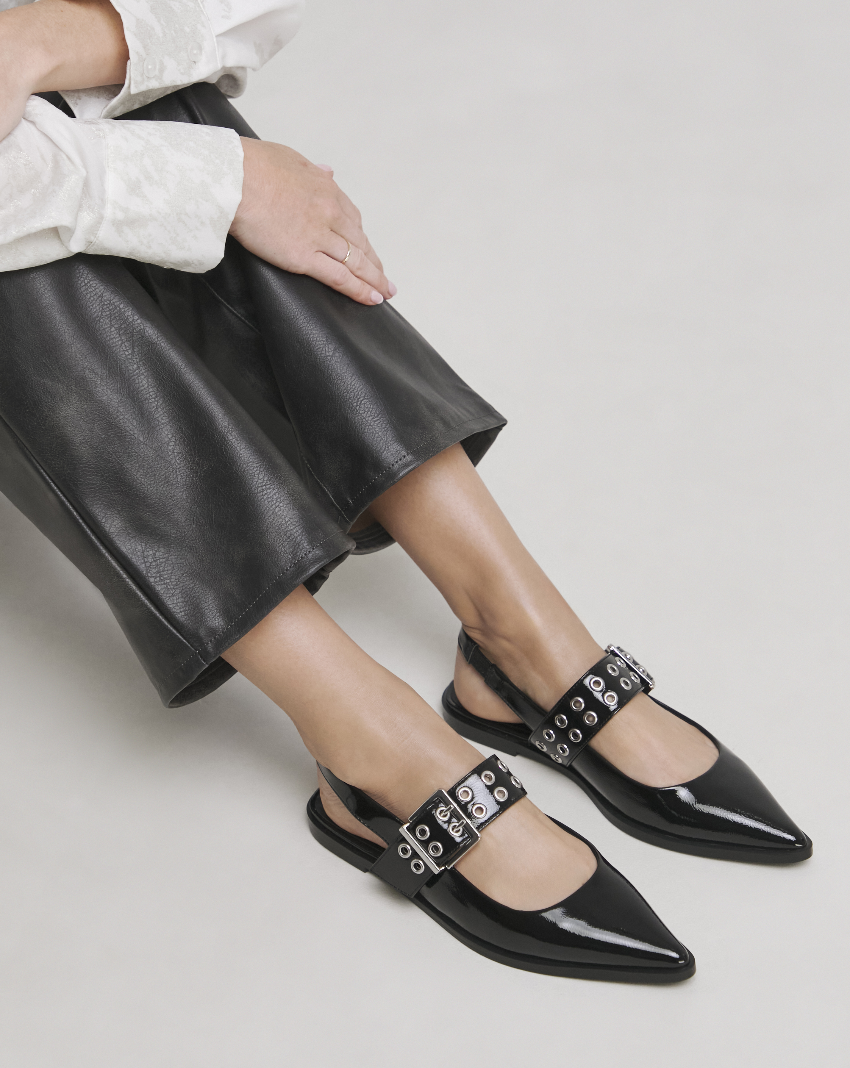 Hardware Mary Jane Slingback Shoe Wide