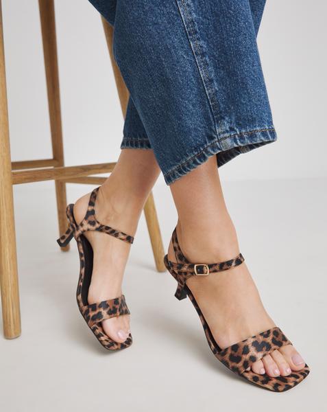 Kitten Heel Two Part Sandal Ex Wide