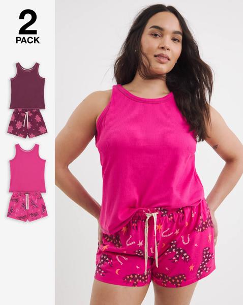 Pretty Secrets 2 Pack Pyjama Short Sets