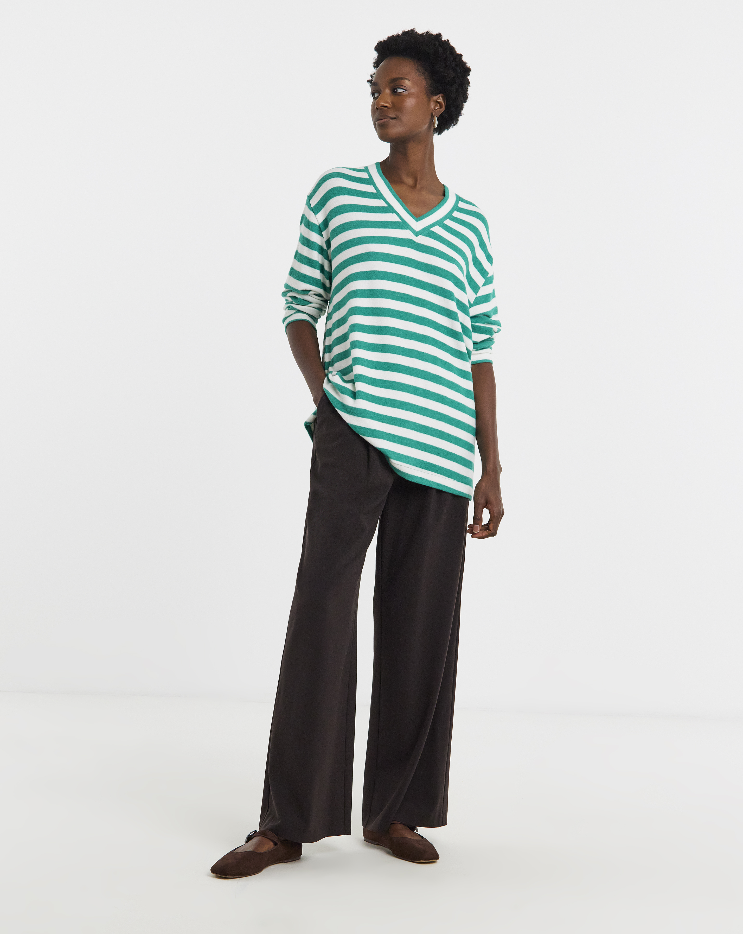 Soft Touch V-Neck Longline Top
