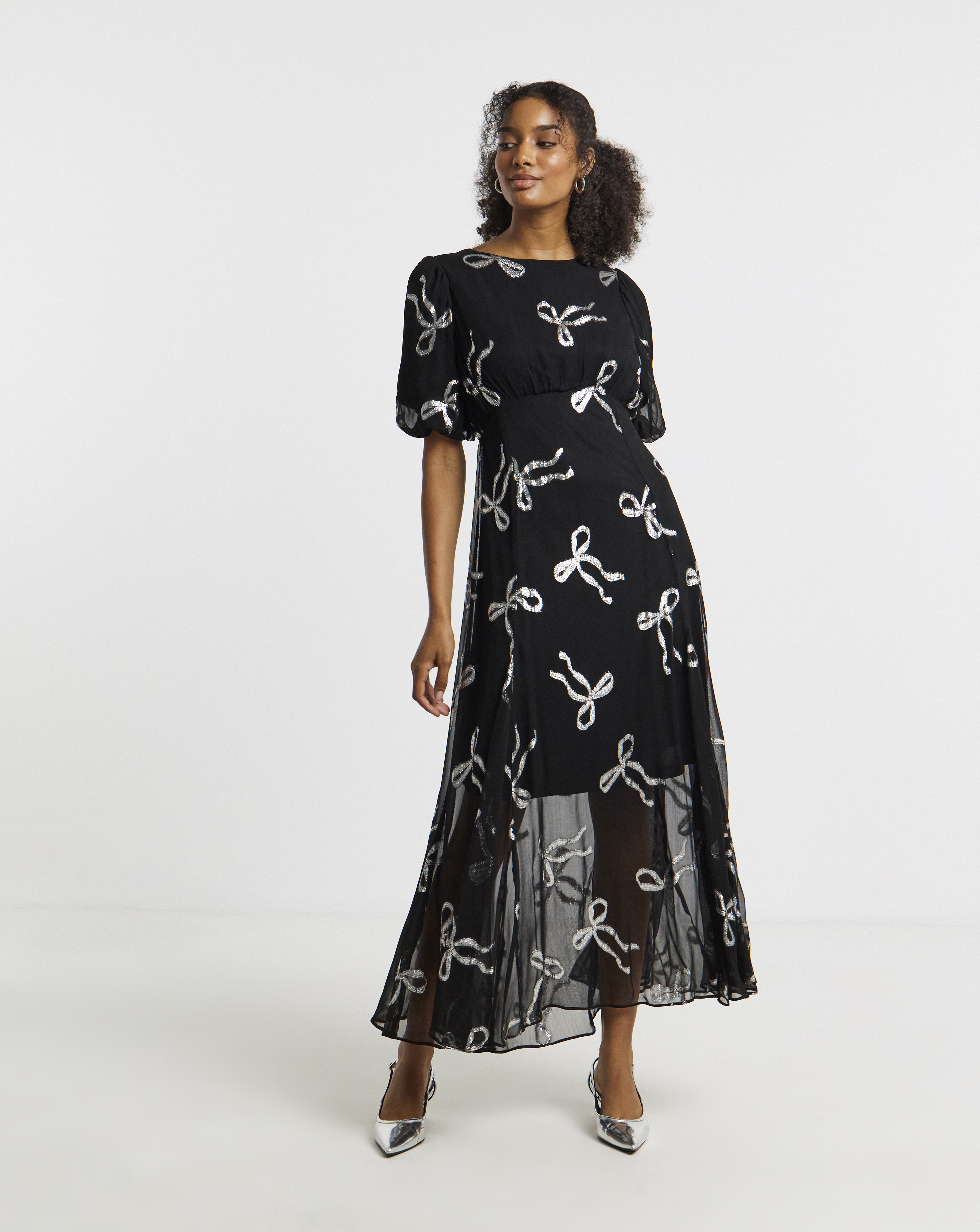 Joanna Hope Lurex Bow Dress