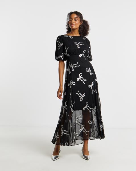 Joanna Hope Lurex Bow Dress