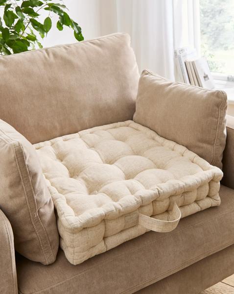Faux Linen Padded Seat Cushion