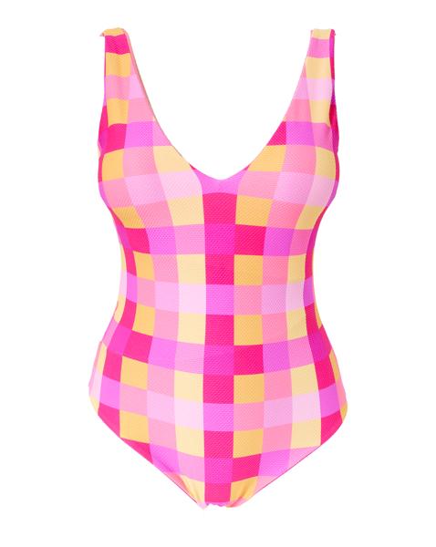 Reversible Plunge Swimsuit - Check