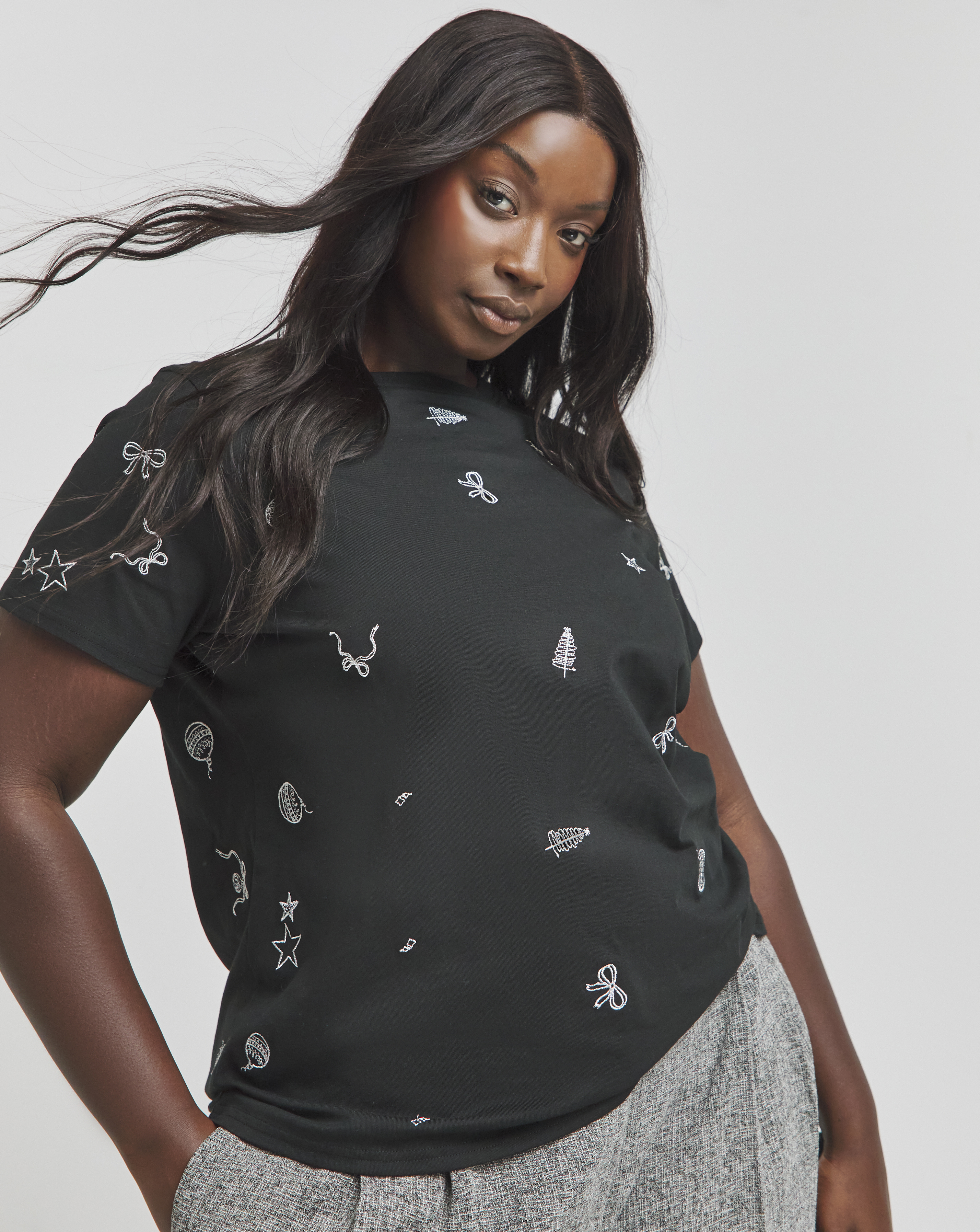 Christmas Embroidered T-Shirt