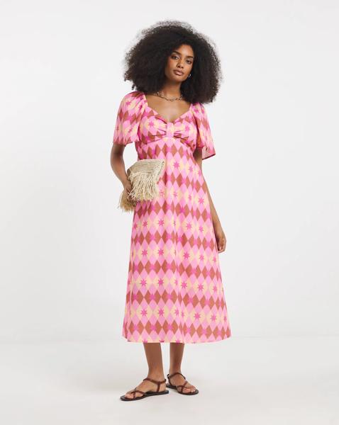 Twisted Wunder Linen Midaxi Dress