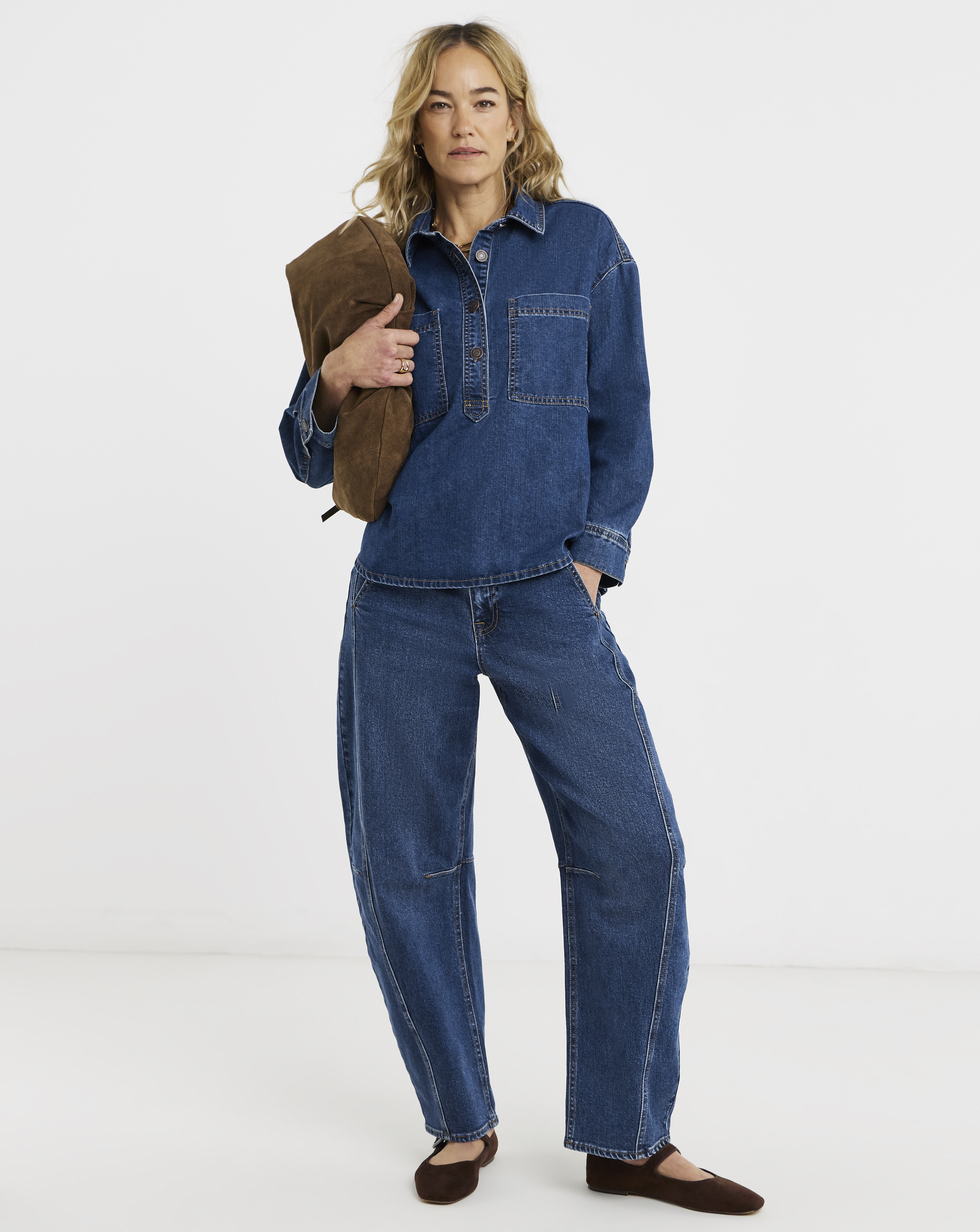 Dark Blue Stretch Tapered Jeans