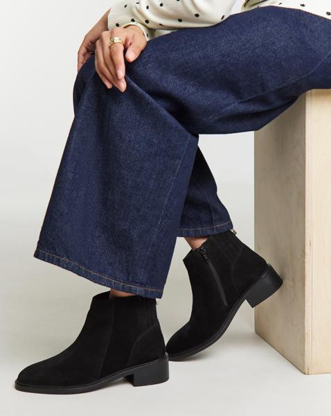 Hidden Gusset Ankle Boots Wide