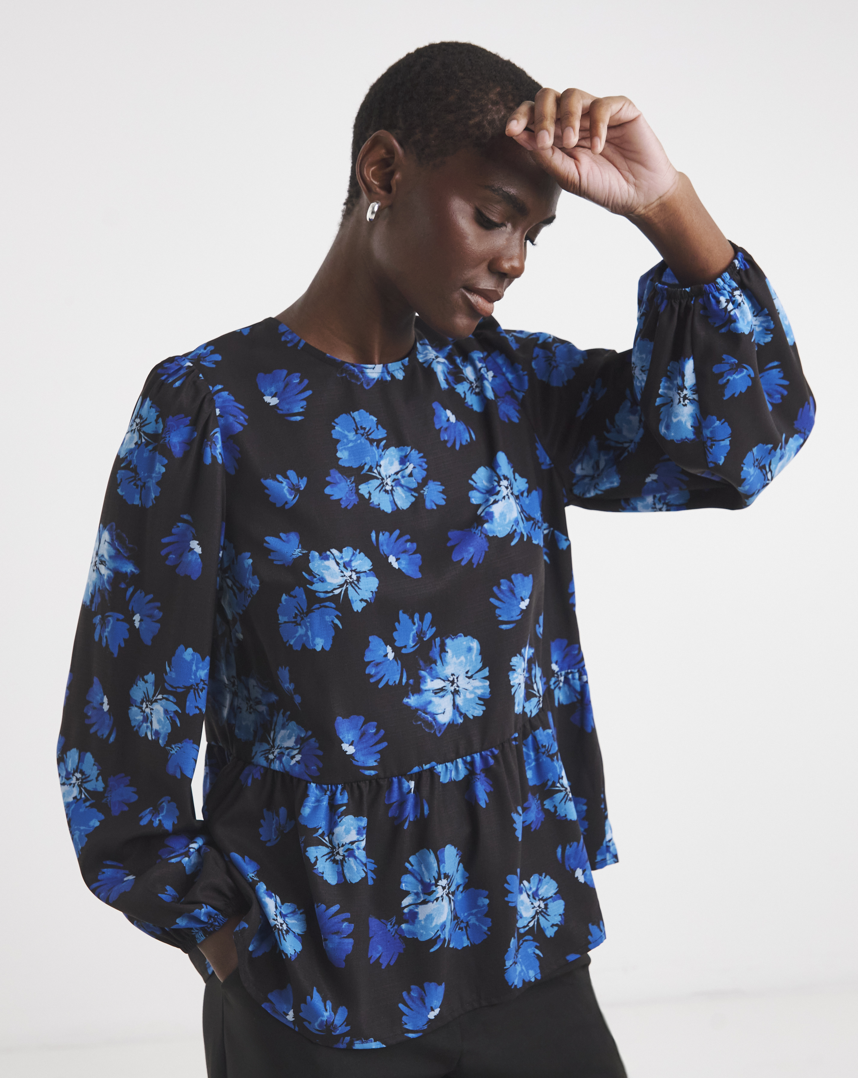 Printed Peplum Top
