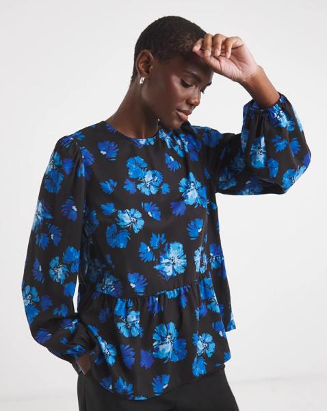 Printed Peplum Top