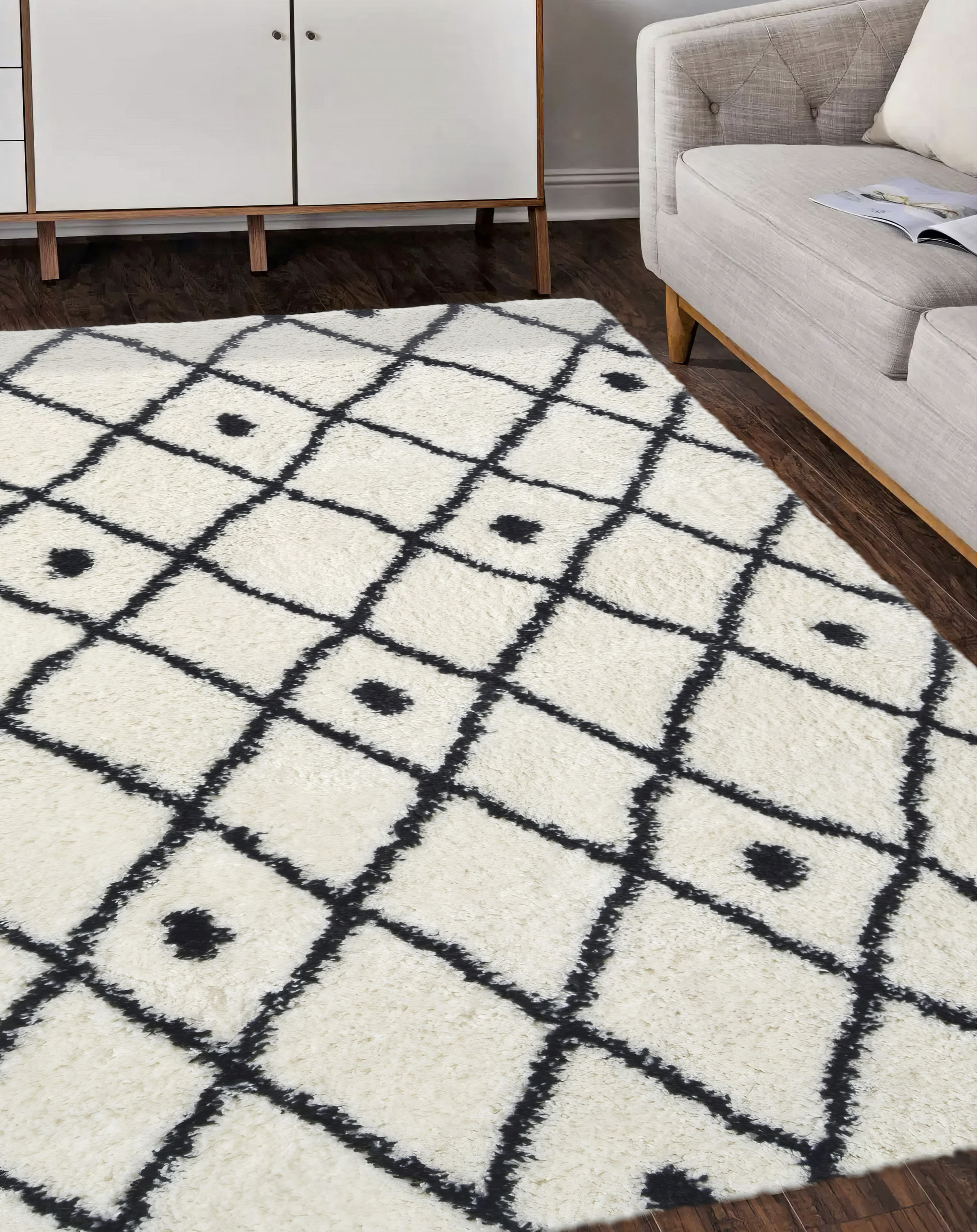 Homemaker White Snug Shaggy Berber Cosy Rug 200X290
