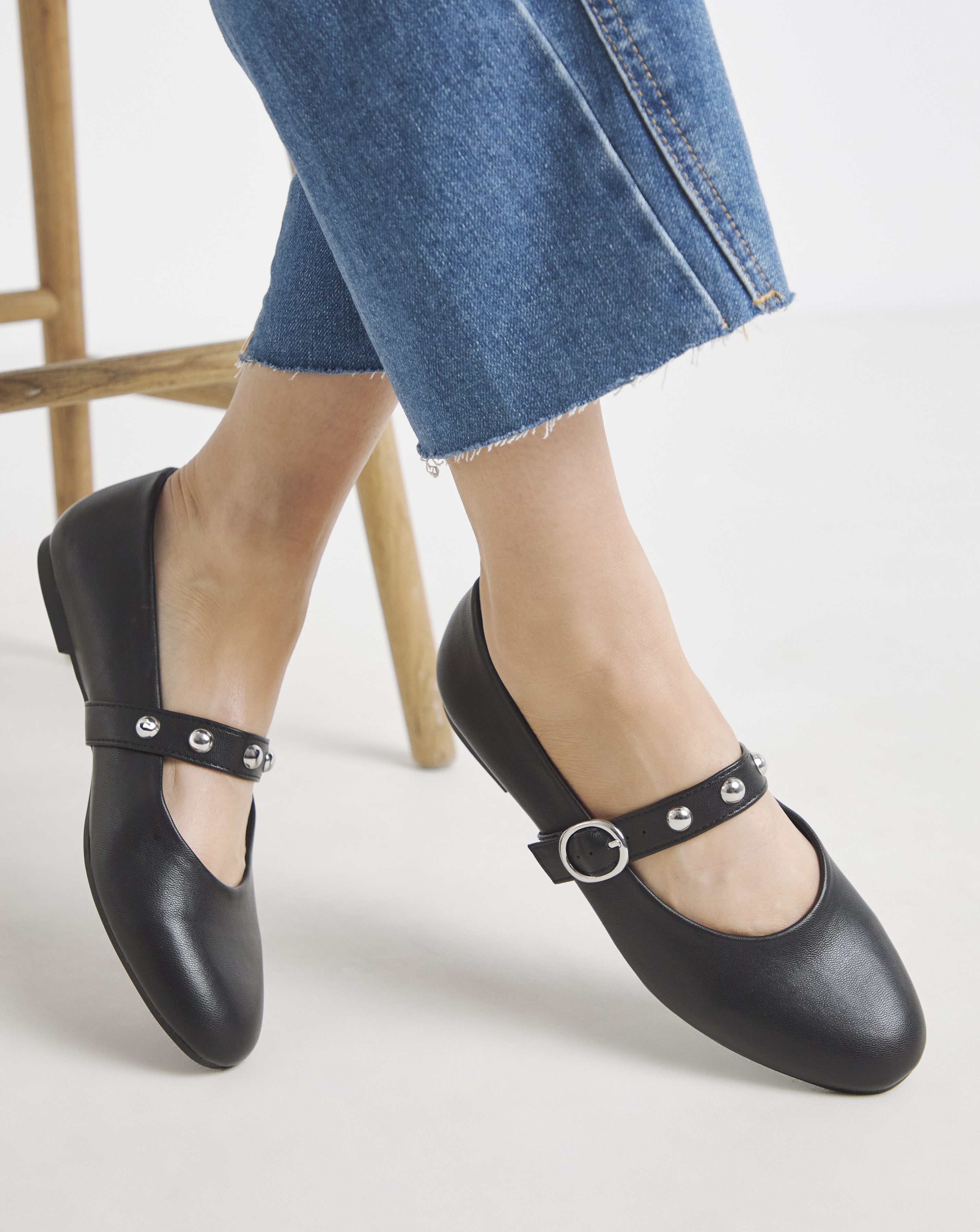 Ballerina Studded Mary Jane Wide