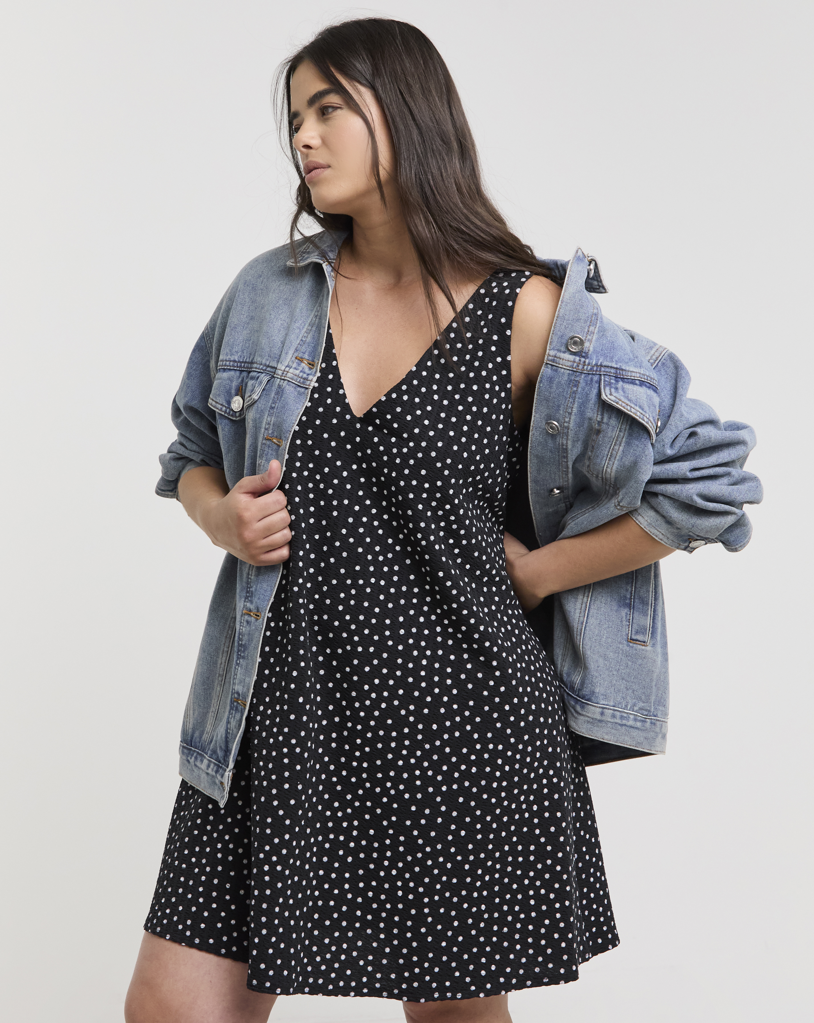 Textured Jersey Smock Dress