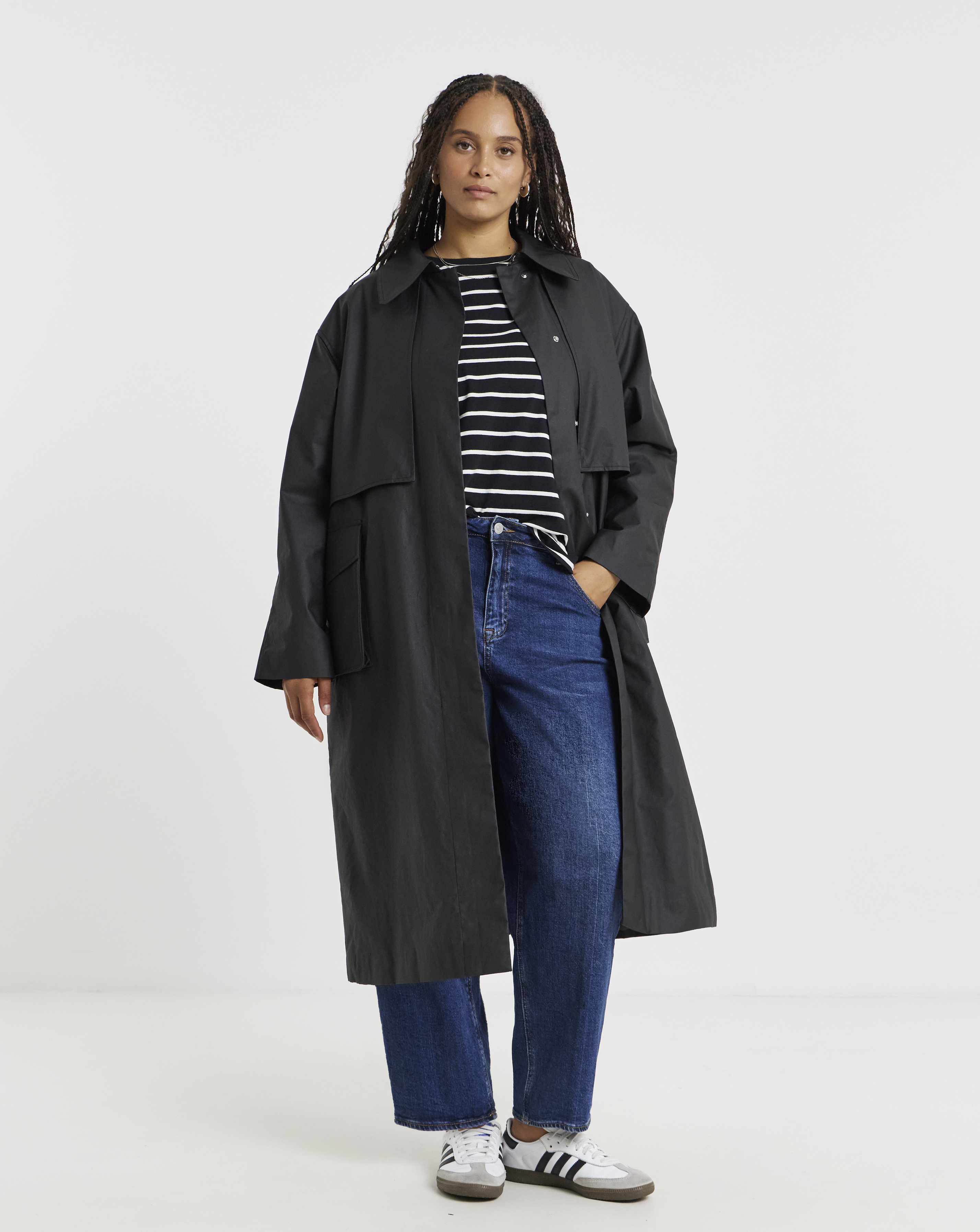 Black Premium Wax Look Rain Coat