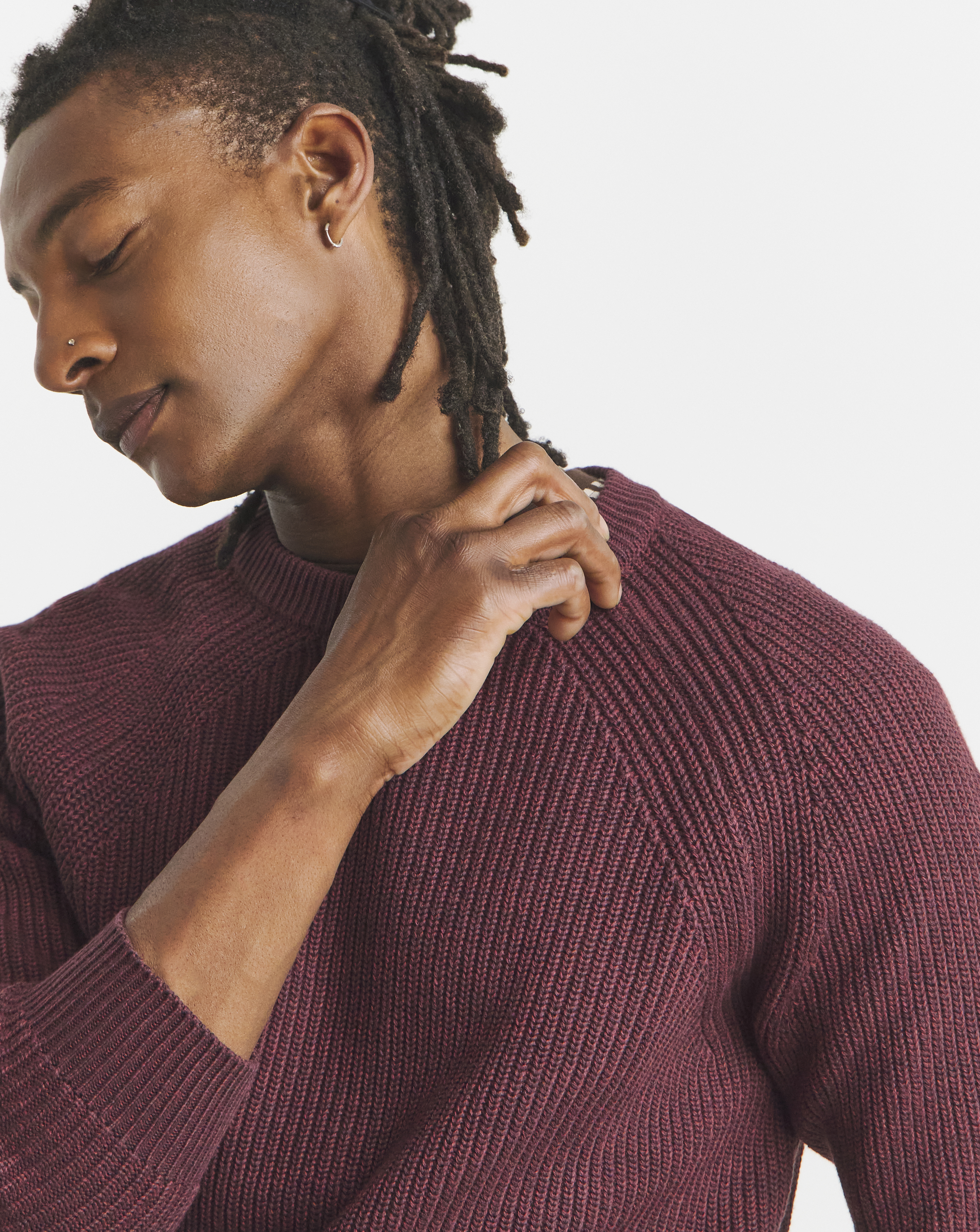 Cotton Twist Crew Neck Knitted Jumper