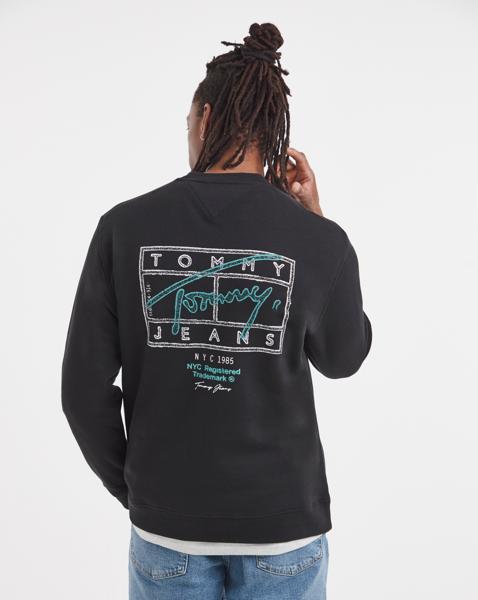 Tommy Jeans Print Sweat - Black