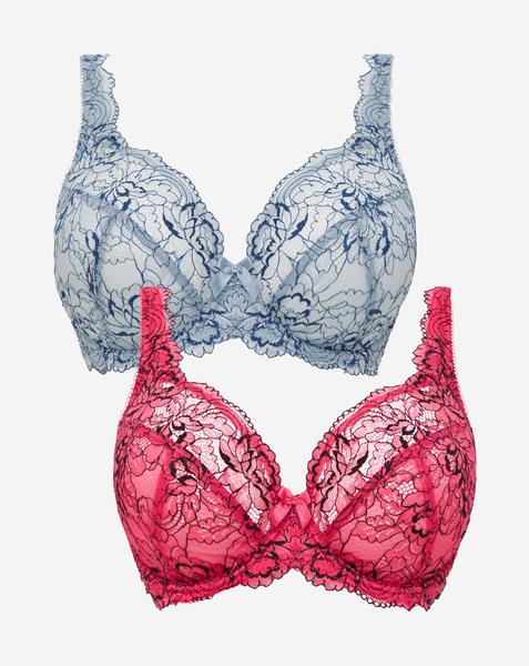 2 Pack Ella Lace Full Cup Wired Bras