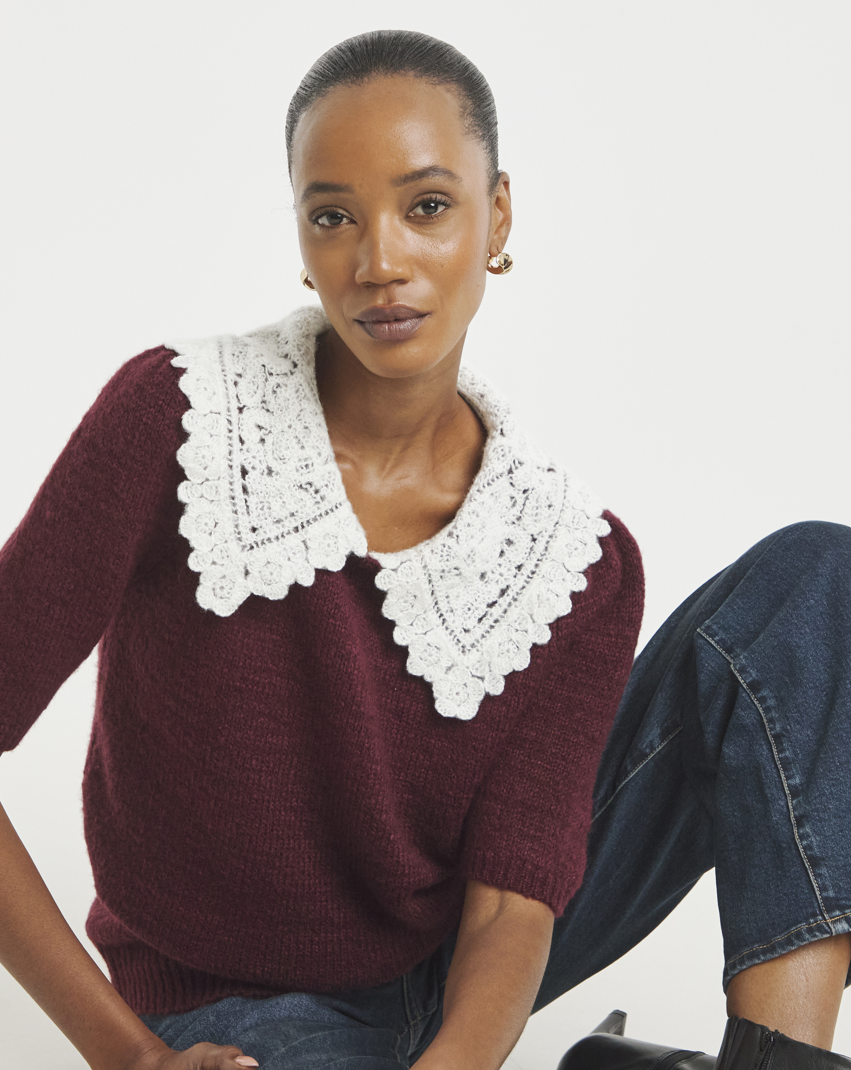 Lace collar Jumper