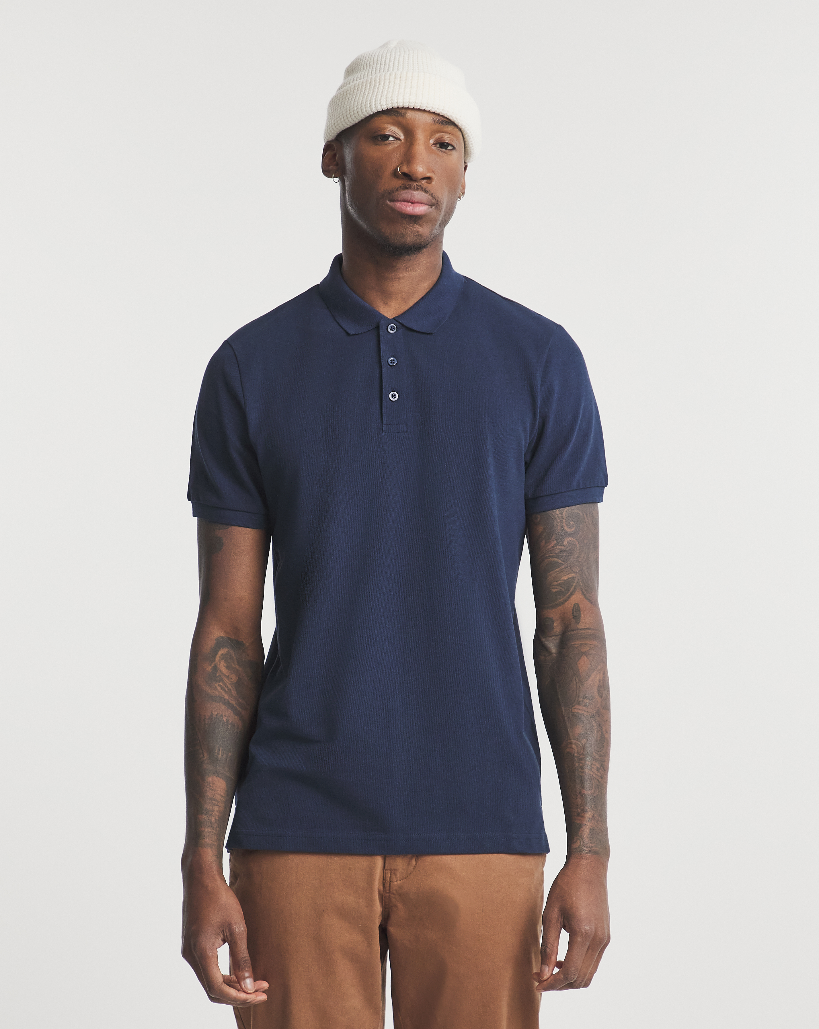 Pure Cotton Pique Polo Long