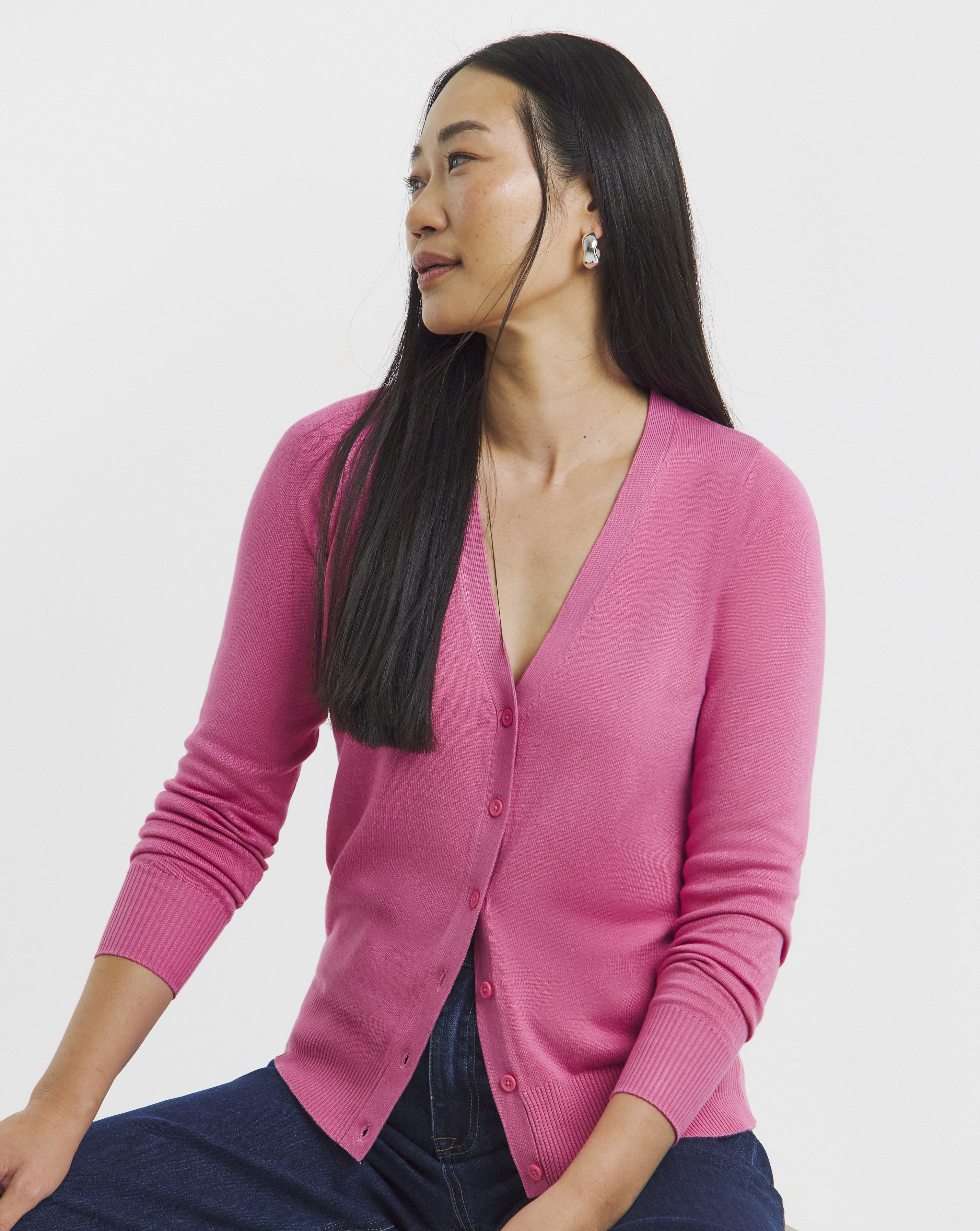 CREW NECK CARDIGAN