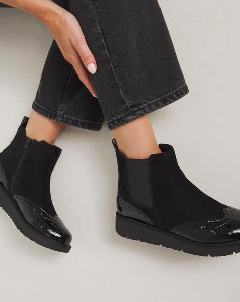Low Wedge Chelsea Boots Ex Wide EEE fIt