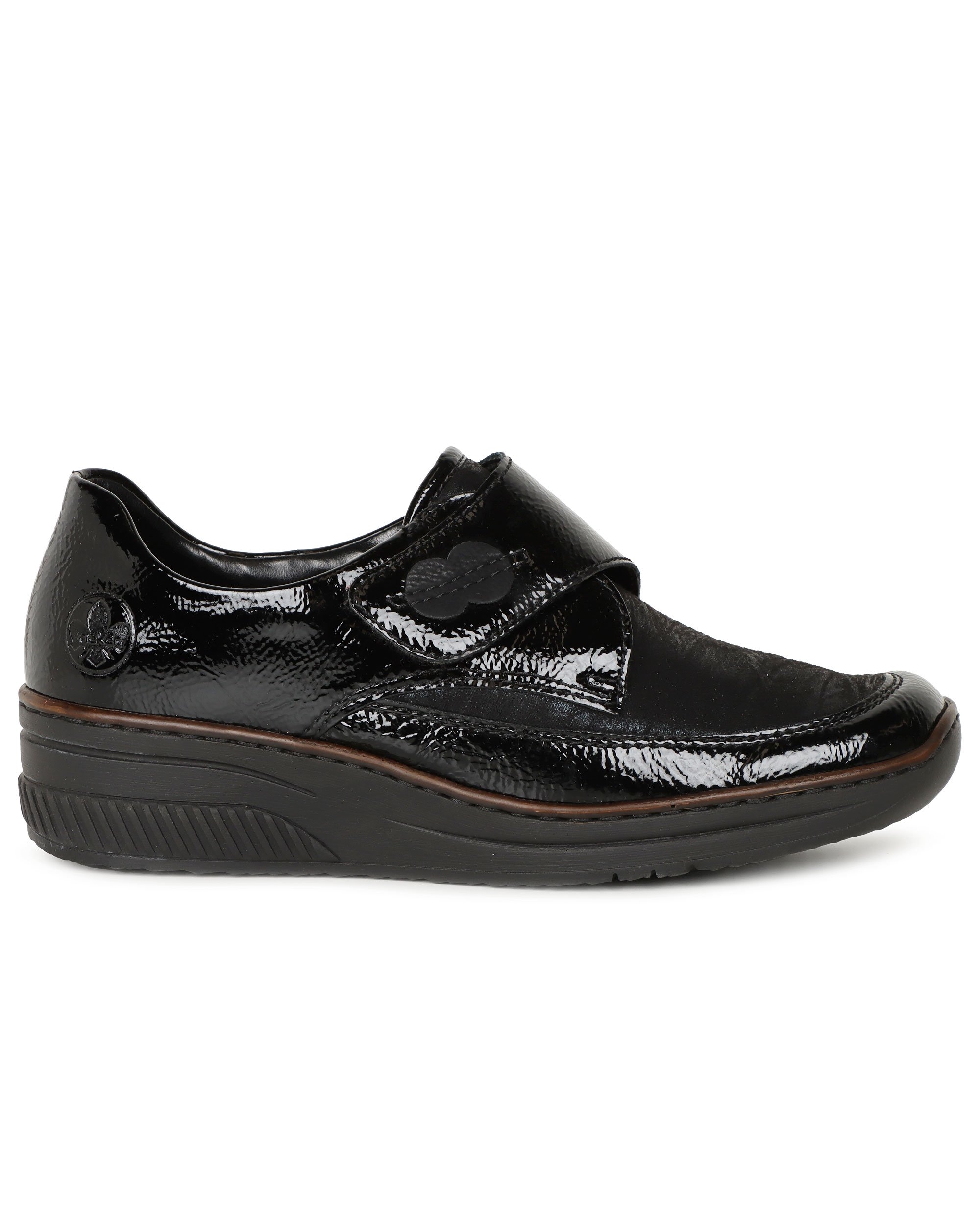 Rieker Womens Shoes Black Patent Leather - Size 7 1/2 - Comfort Casual