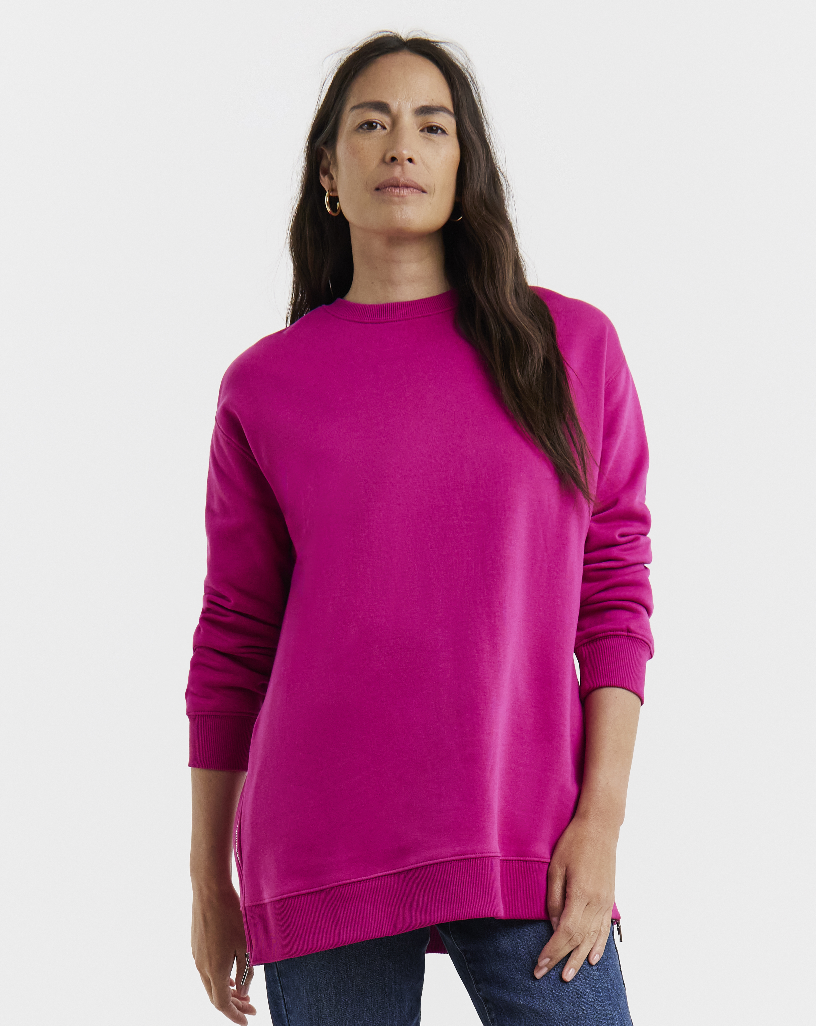 Side Zip Longline Sweat