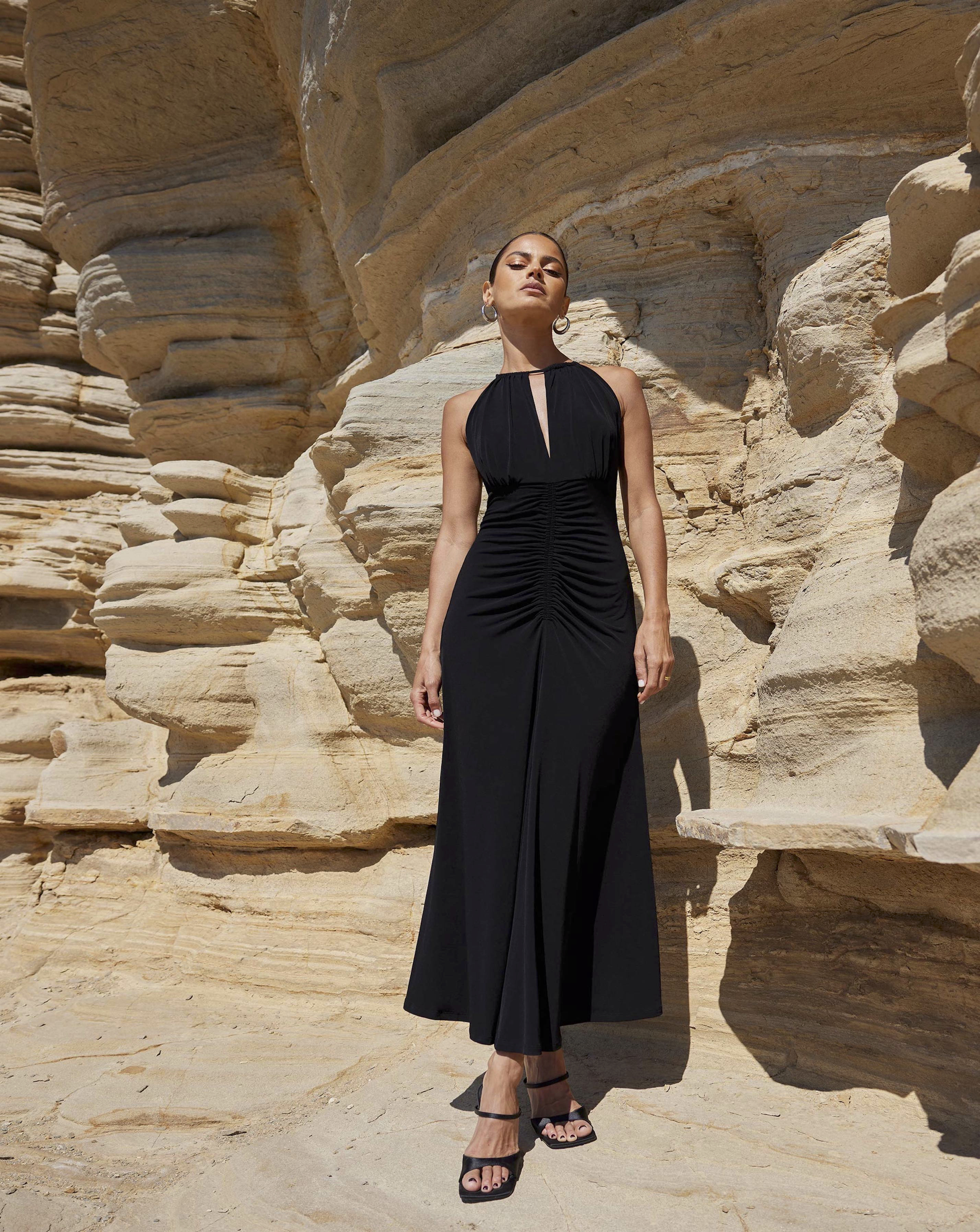 Ro&Zo Jersey Halterneck Midi Dress