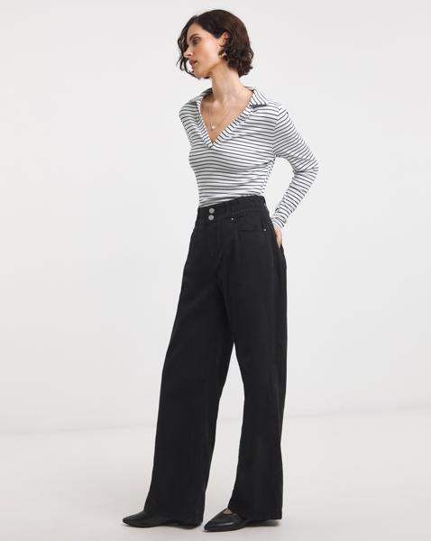 Elasticated Waist Wide Leg Jeans
