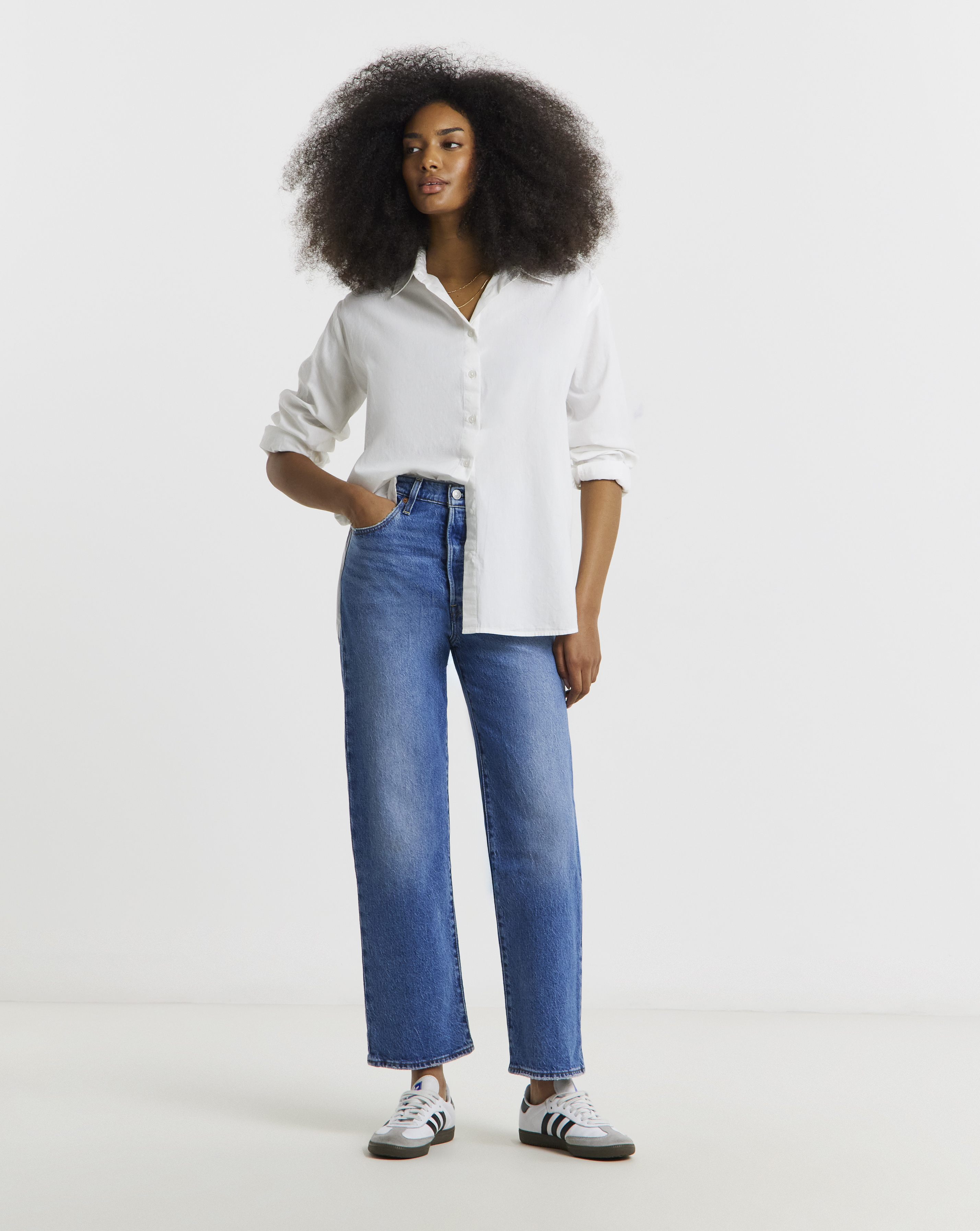 Levi's Women's Mid Wash Ribcage Straight Ankle Jeans 28/29
