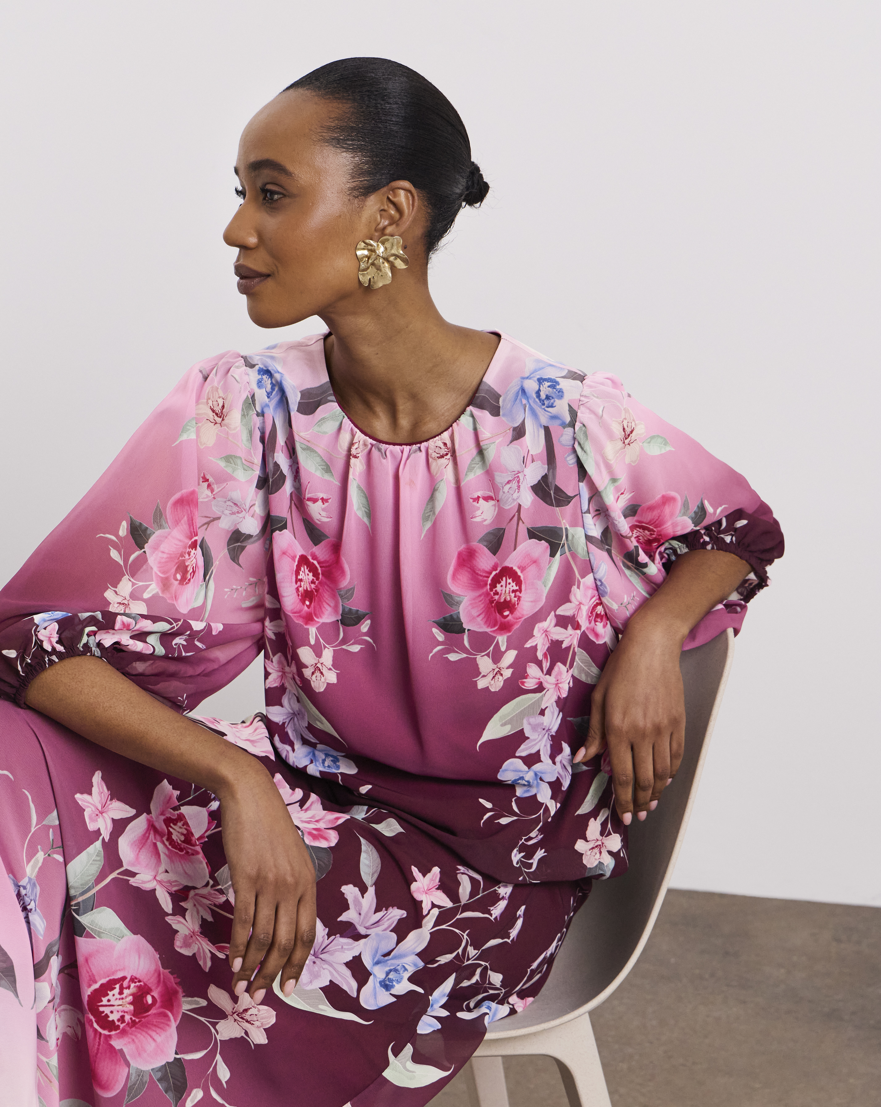 Joanna Hope Bubble Hem Blouse