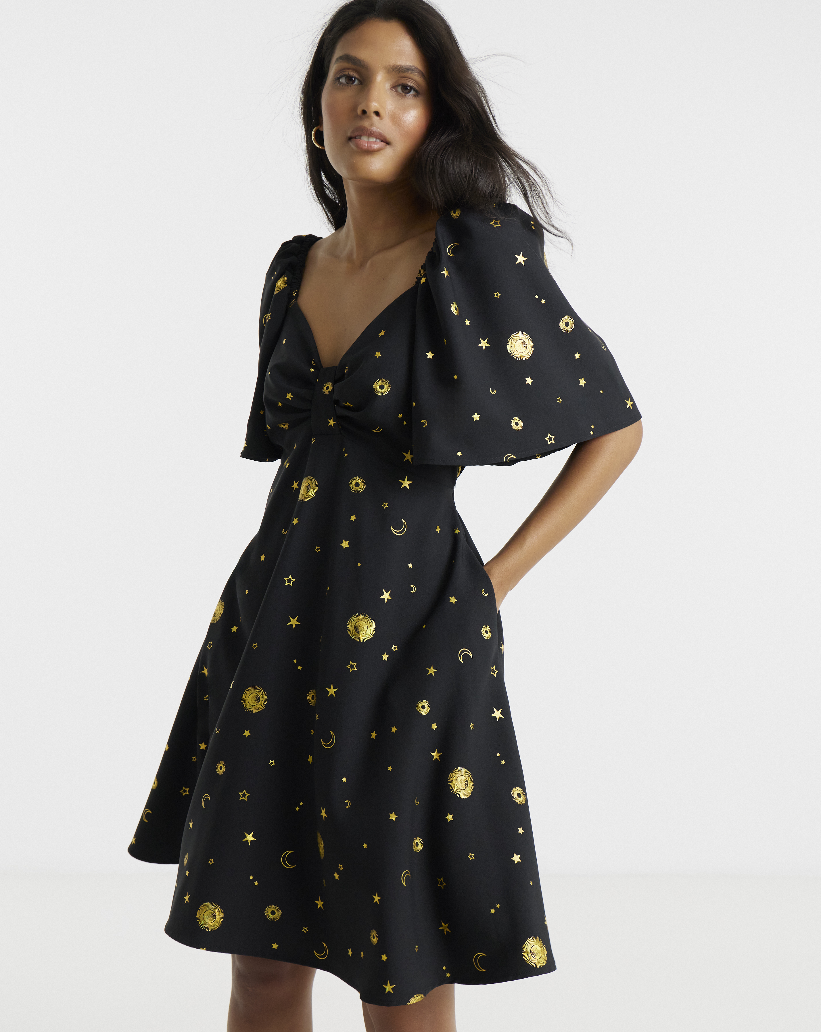 Twisted Wunder Cordella Gold Mini Dress
