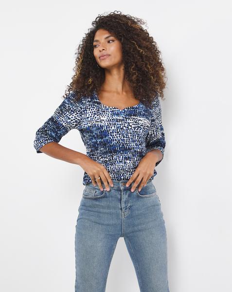 Sweetheart Neck Crinkle Top