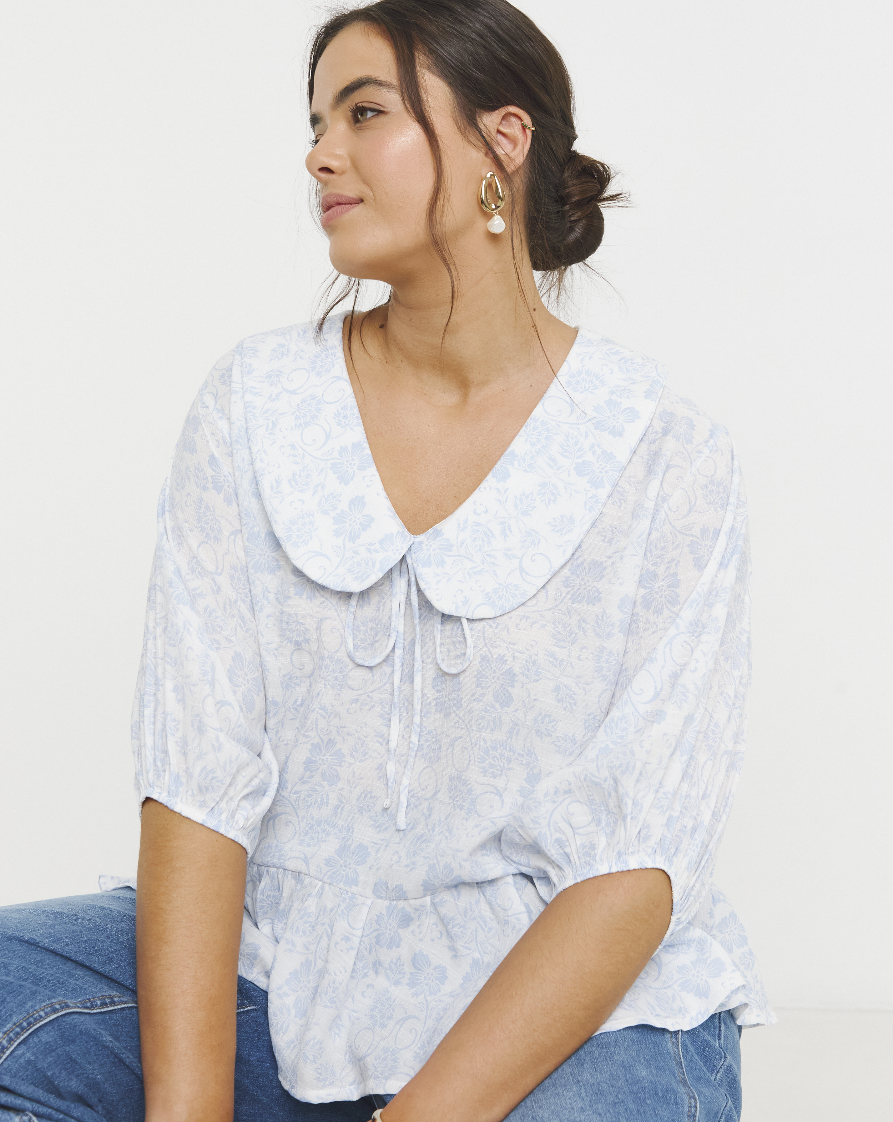 Sheer Collar Blouse