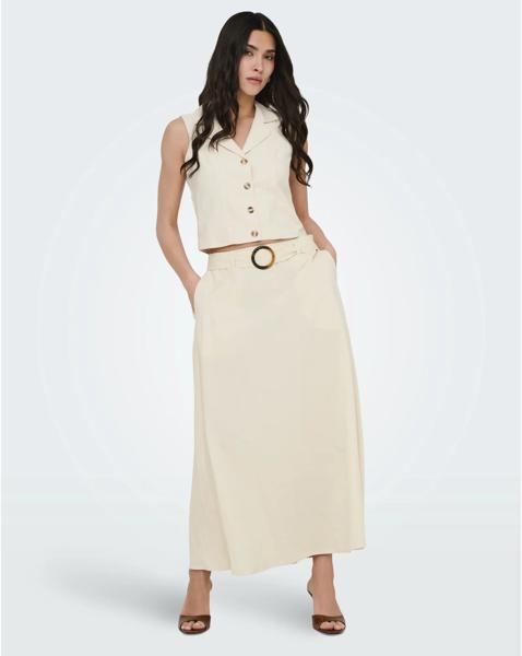 JDY Milan High Waist Belted Linen Skirt