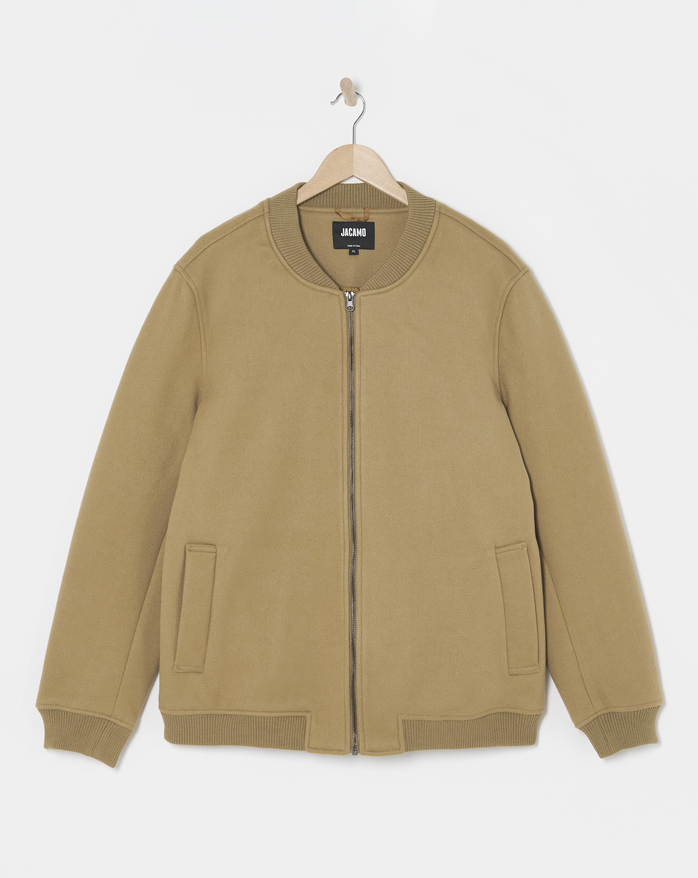 Faux Wool Bomber Jacket