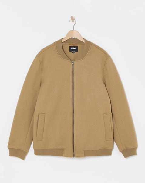 Faux Wool Bomber Jacket