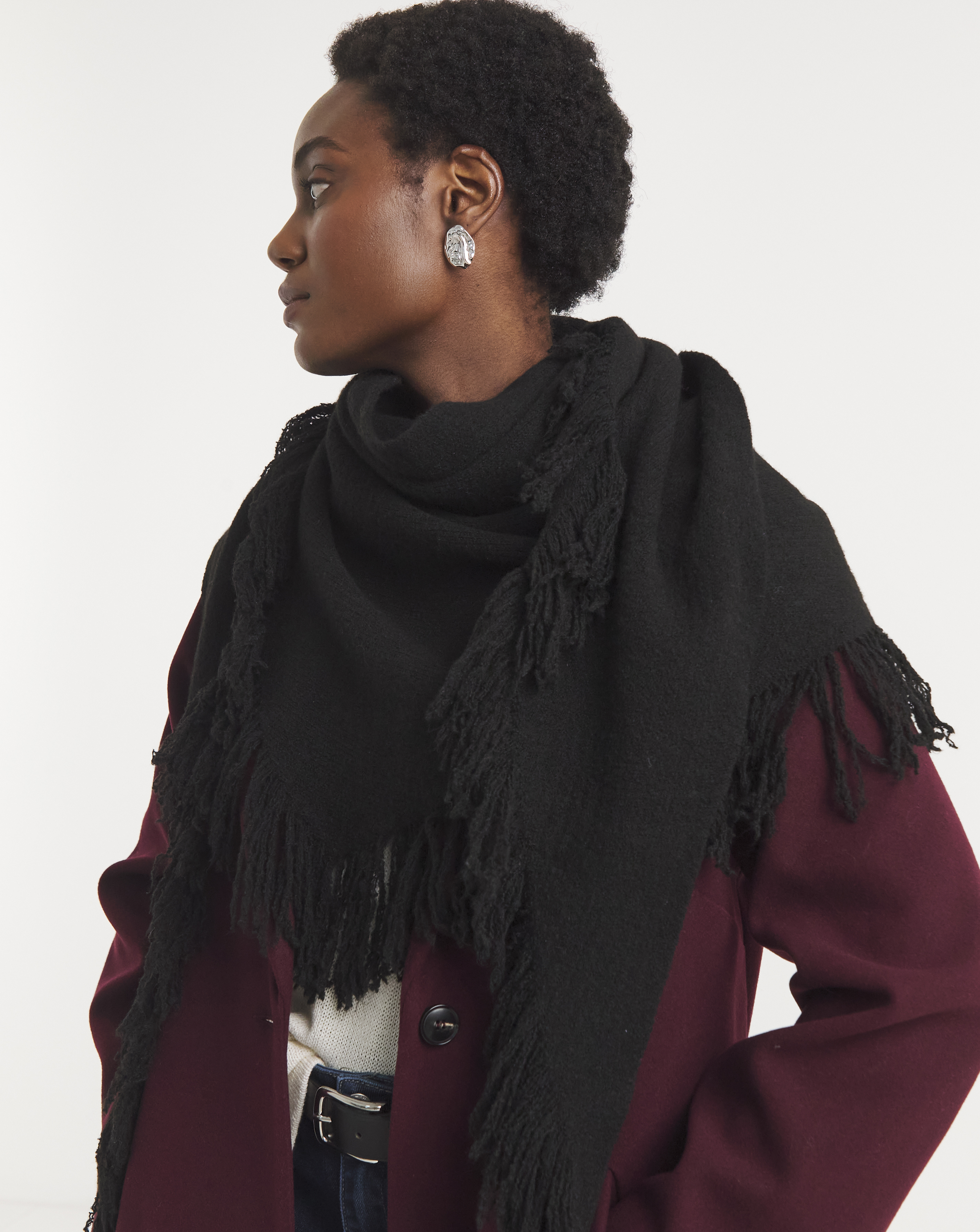Fringe Detail Wrap Scarf