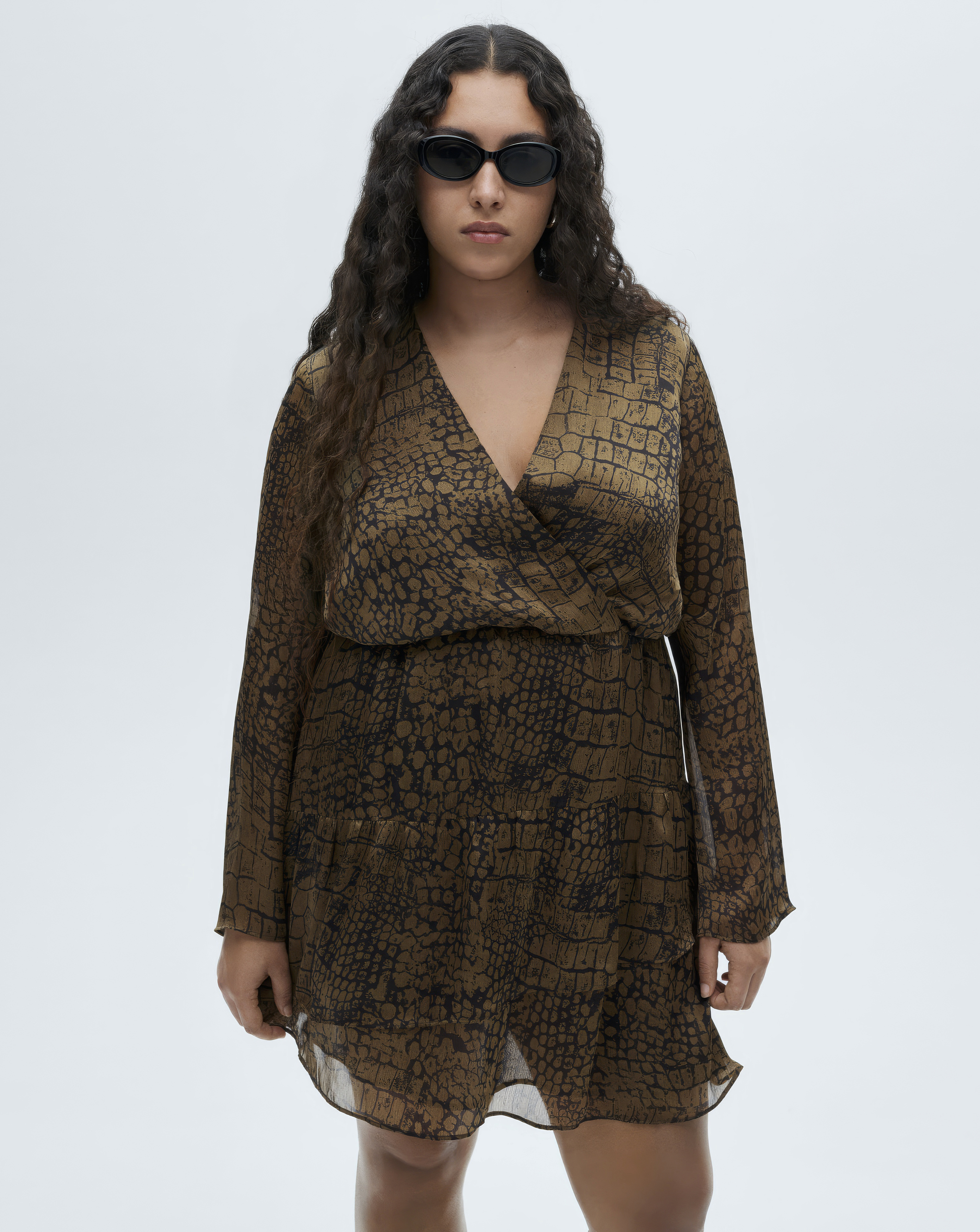 Mango Animal Print Ruffle Dress