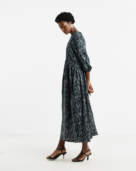 Long Sleeve Smock Dress - Image