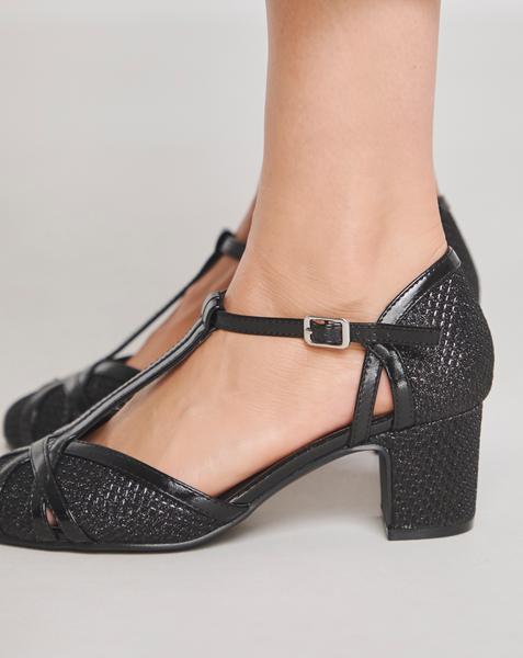 Low Block Heel T Bar Shoes Standard