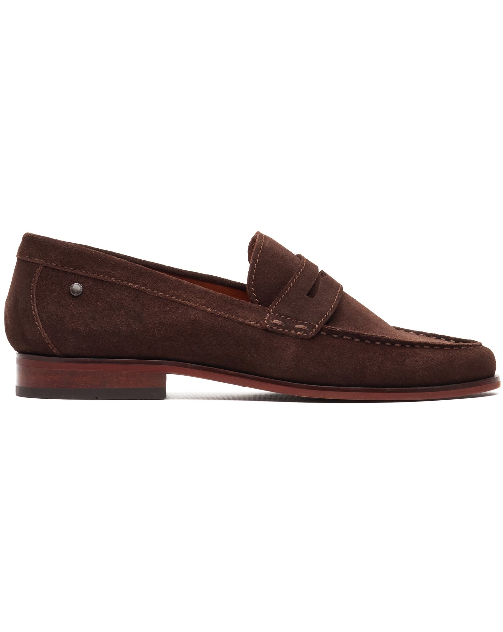 Base London Men's Penny Loafer - Suede/Leather - Brown - Size 11