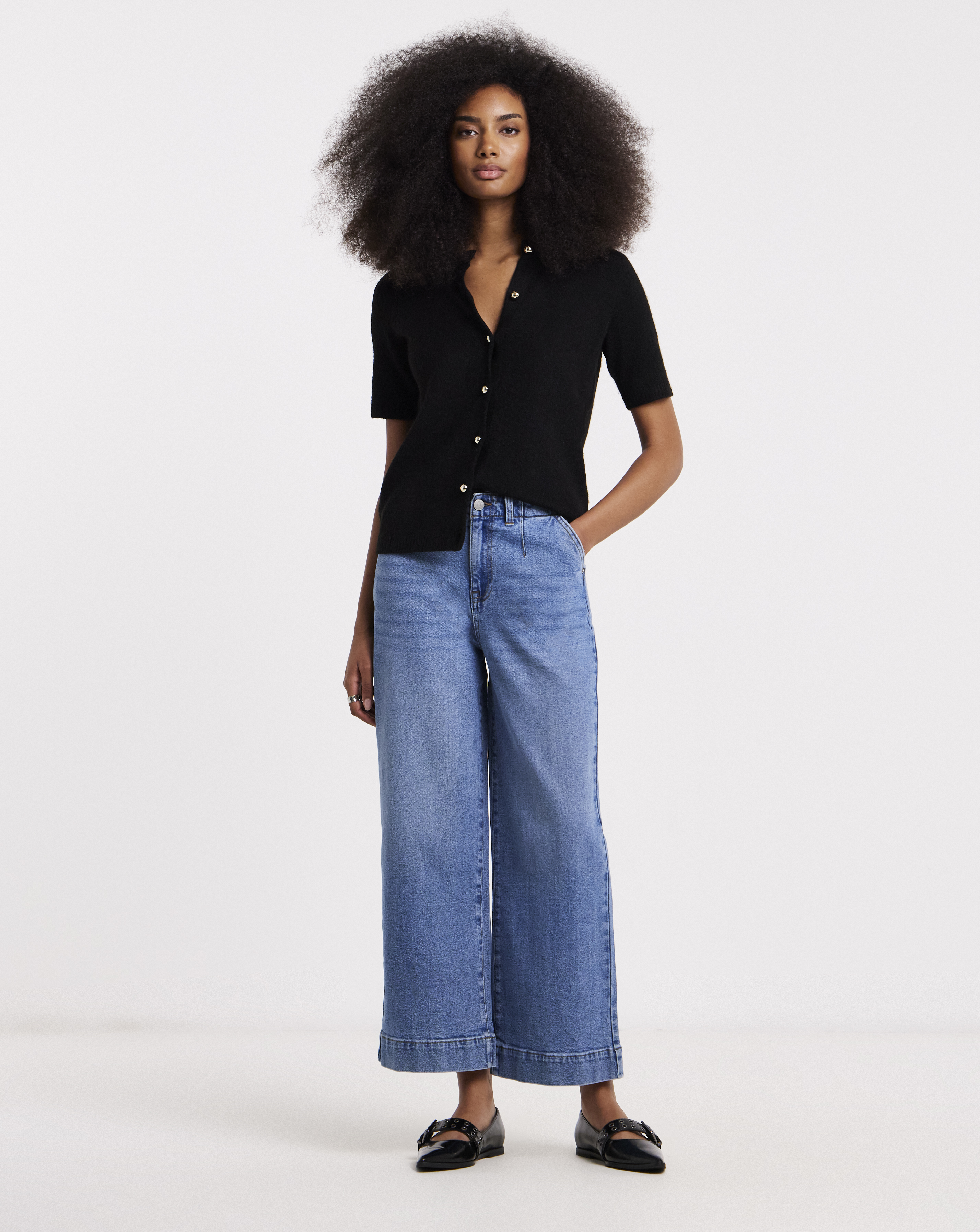 Light Wash 99/1 Crop Wide Jean