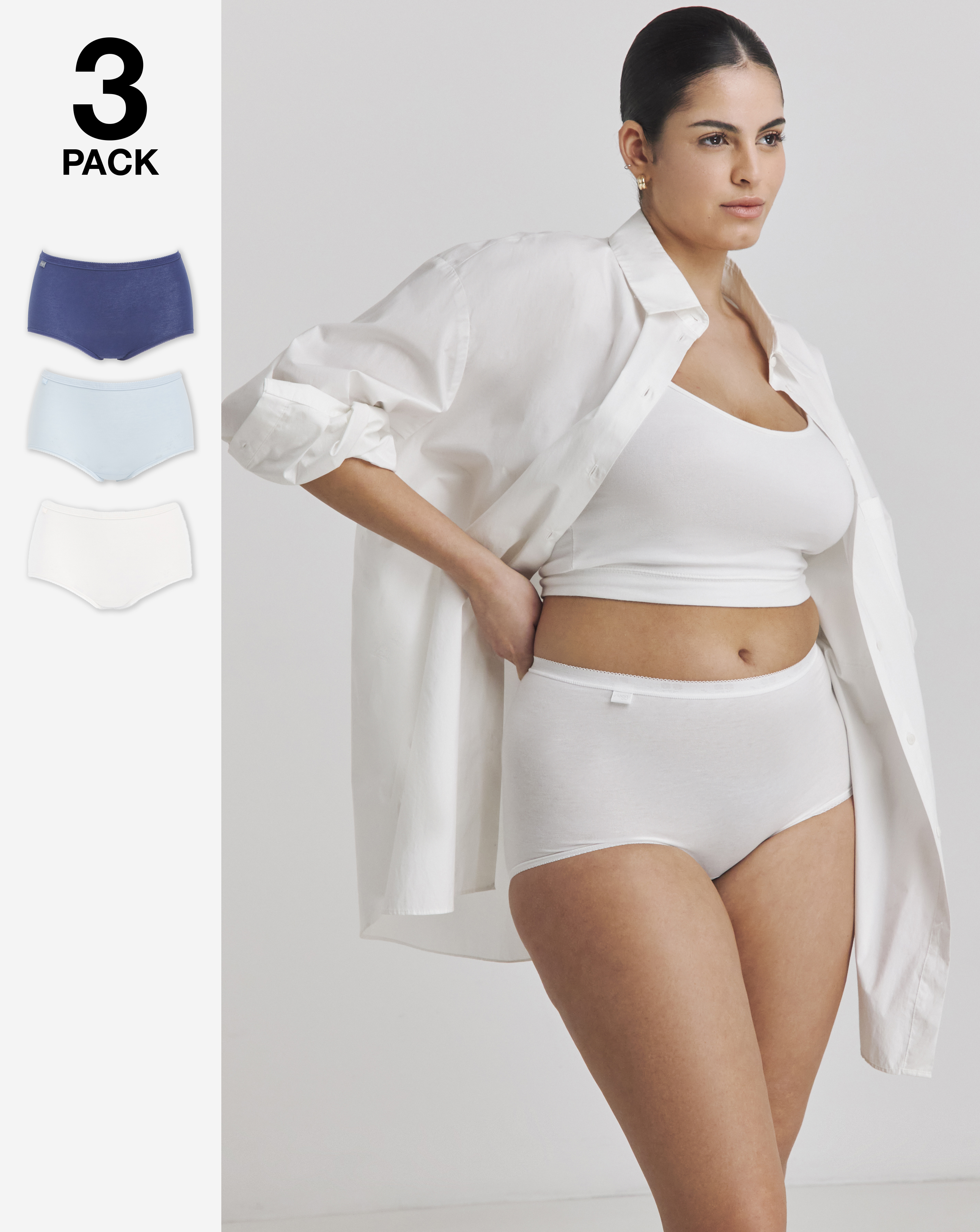 Sloggi 3Pk Basic Maxi Knicker Blue Multi