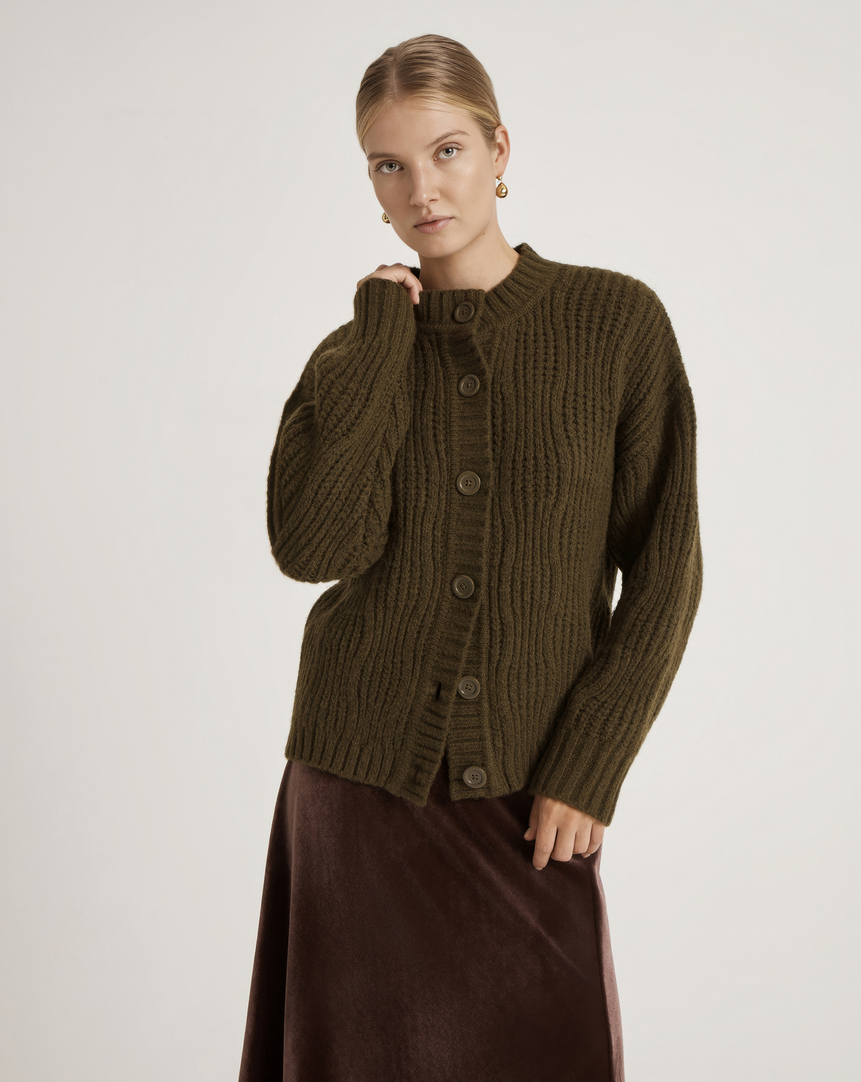 Finery London Ailsa Cardigan Khaki - Finery London - Size10