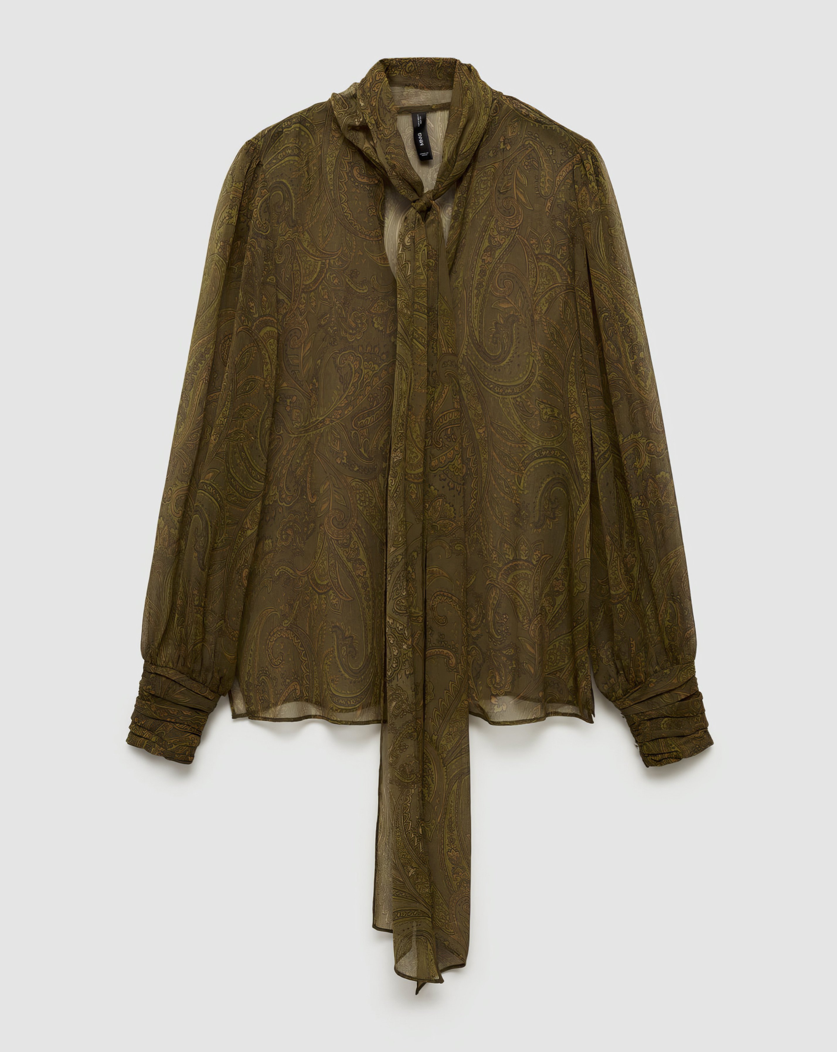Mango Oak Bow Printed Blouse
