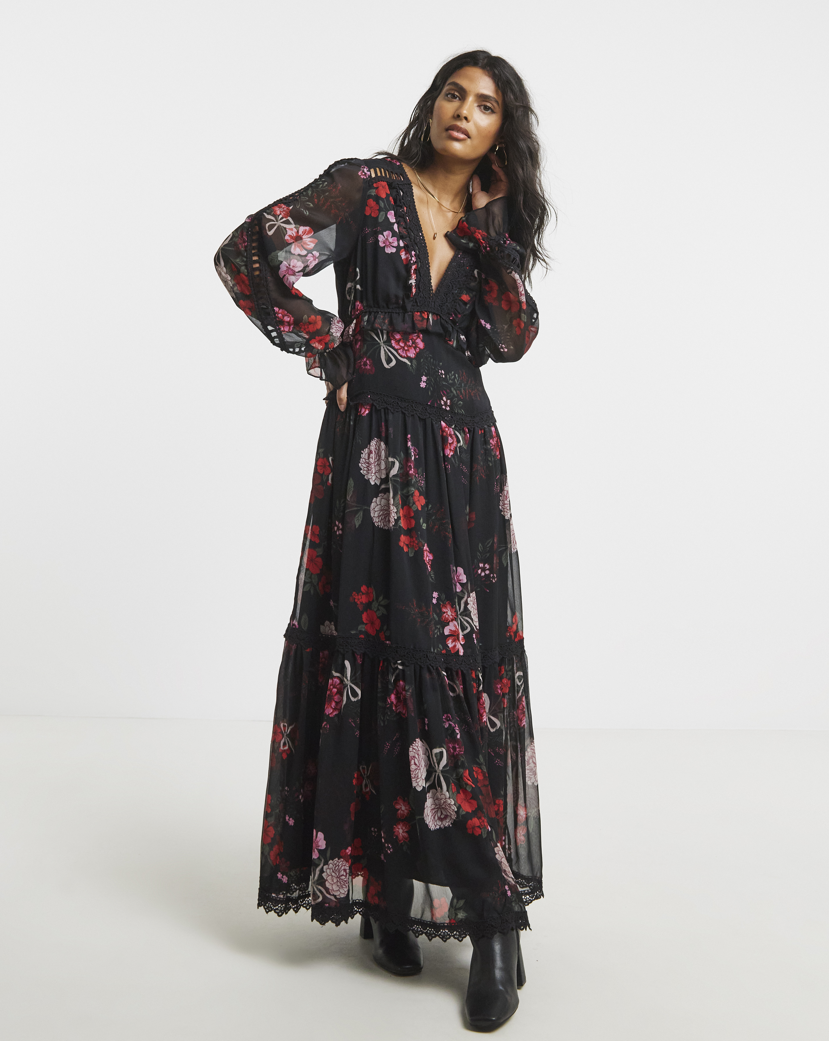 Simply Be Lace Trim Maxi Dress