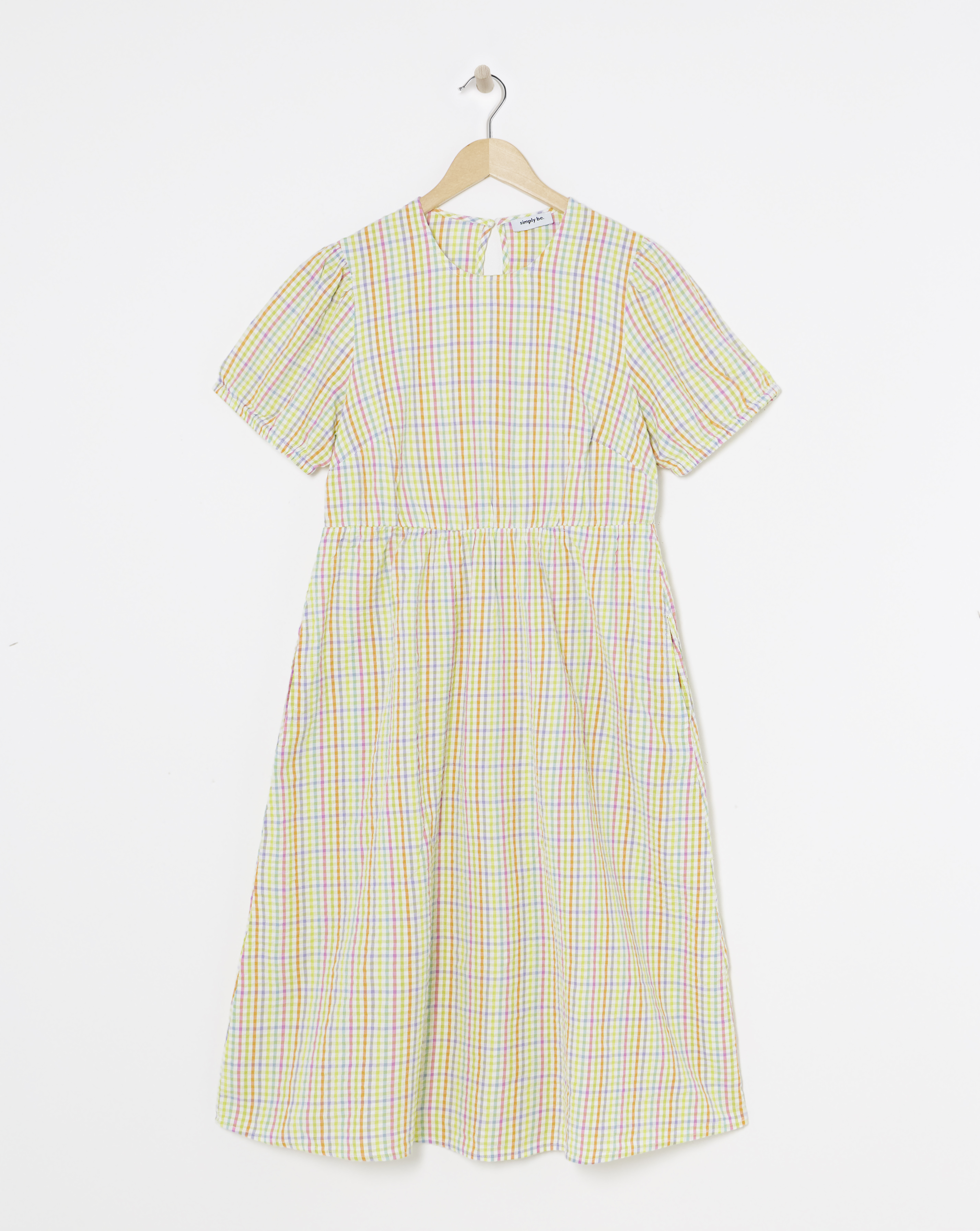 Textured Gingham Midi Dress