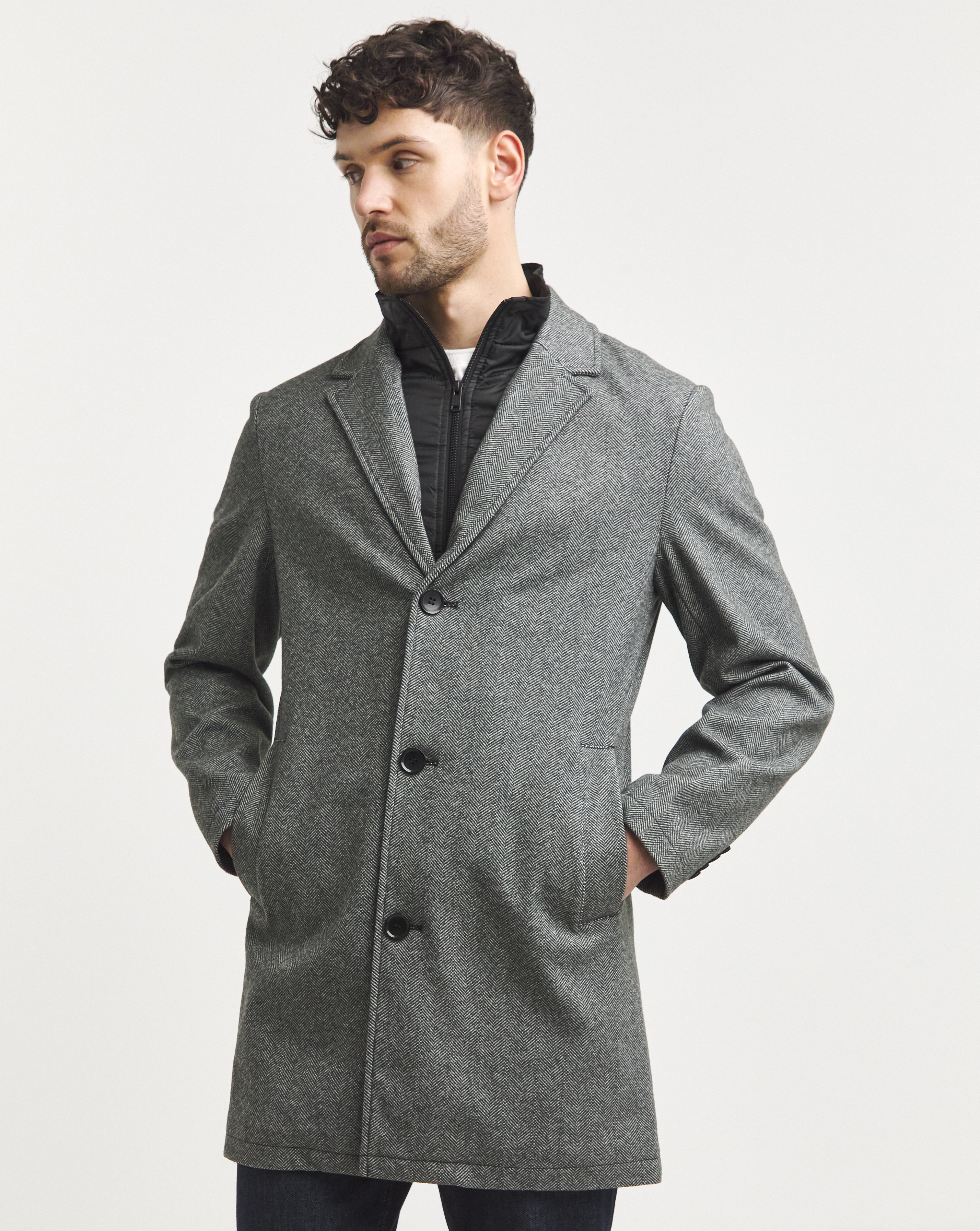 Overcoat With Stitched Internal Gilet